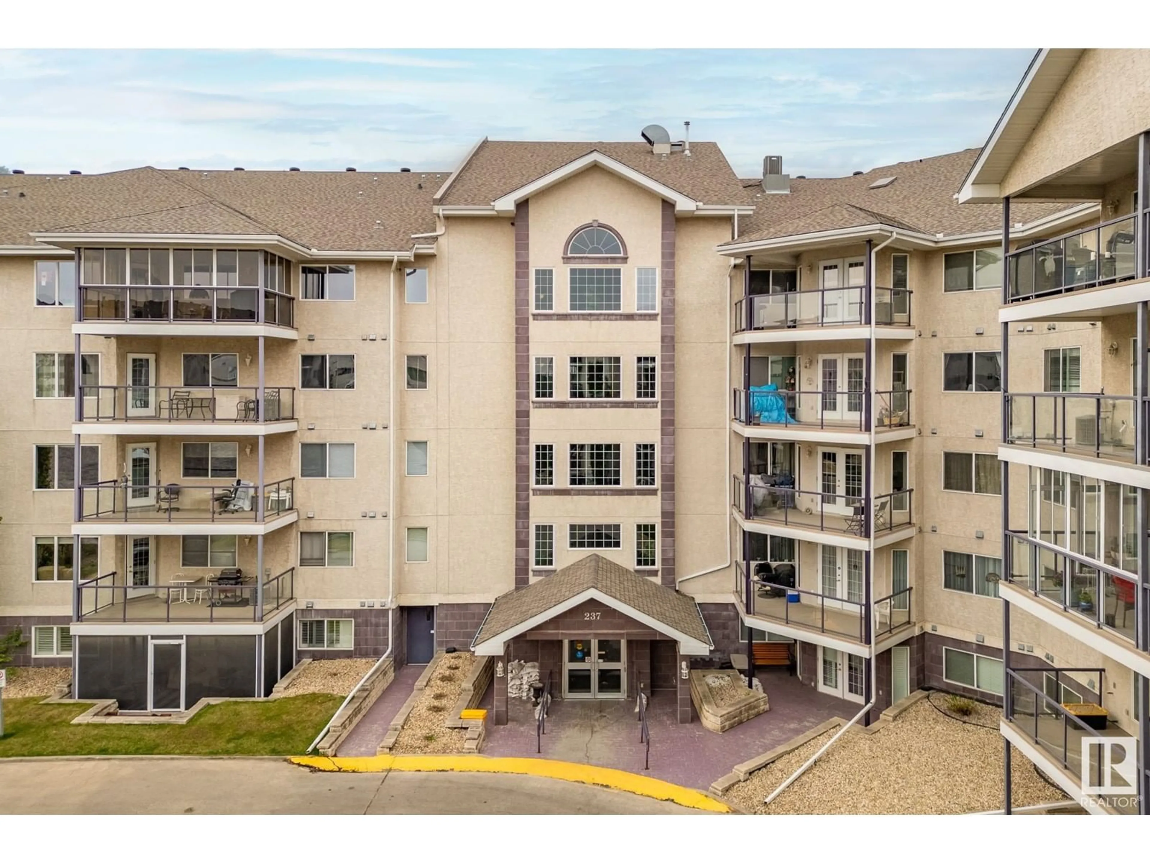 A pic from outside/outdoor area/front of a property/back of a property/a pic from drone, unknown for #503 - 237 YOUVILLE E NW, Edmonton Alberta T6L7G2
