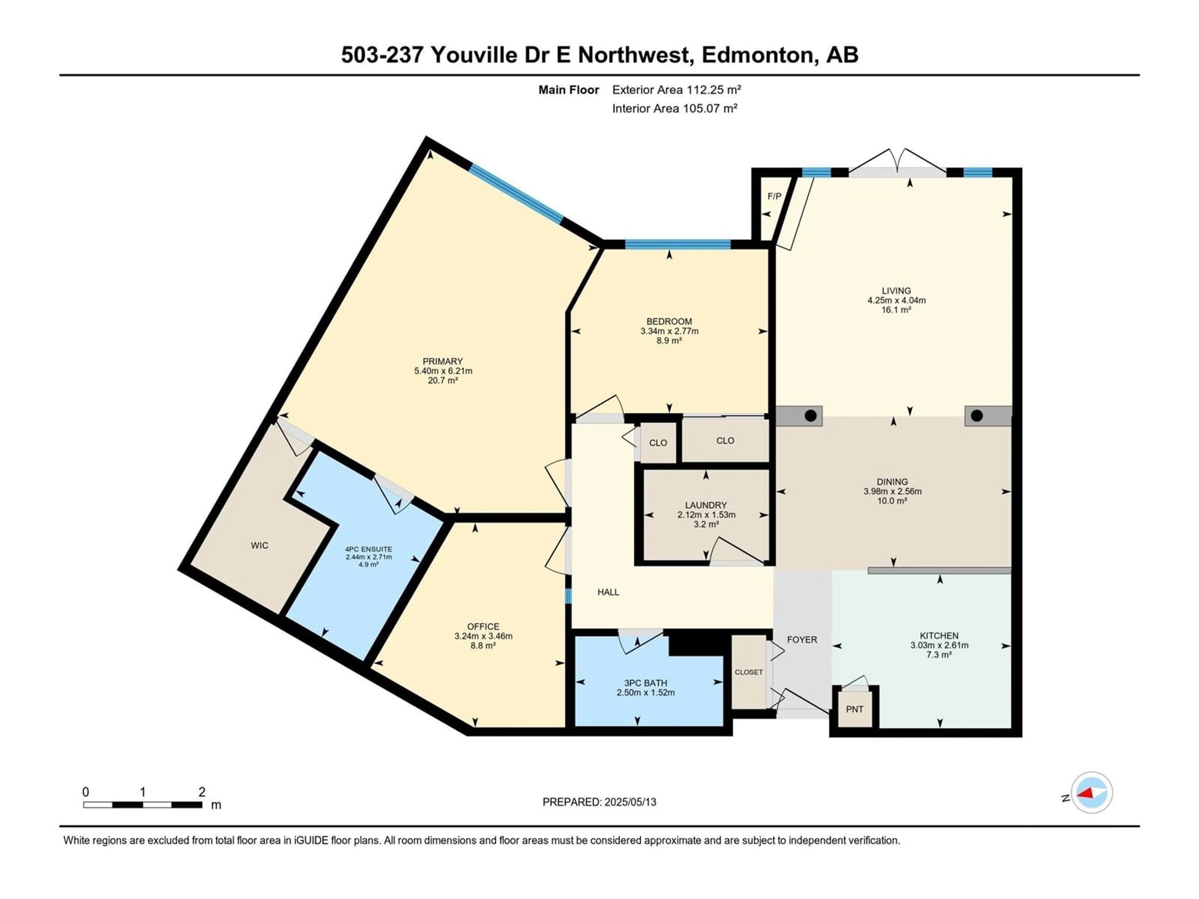 Floor plan for #503 - 237 YOUVILLE E NW, Edmonton Alberta T6L7G2
