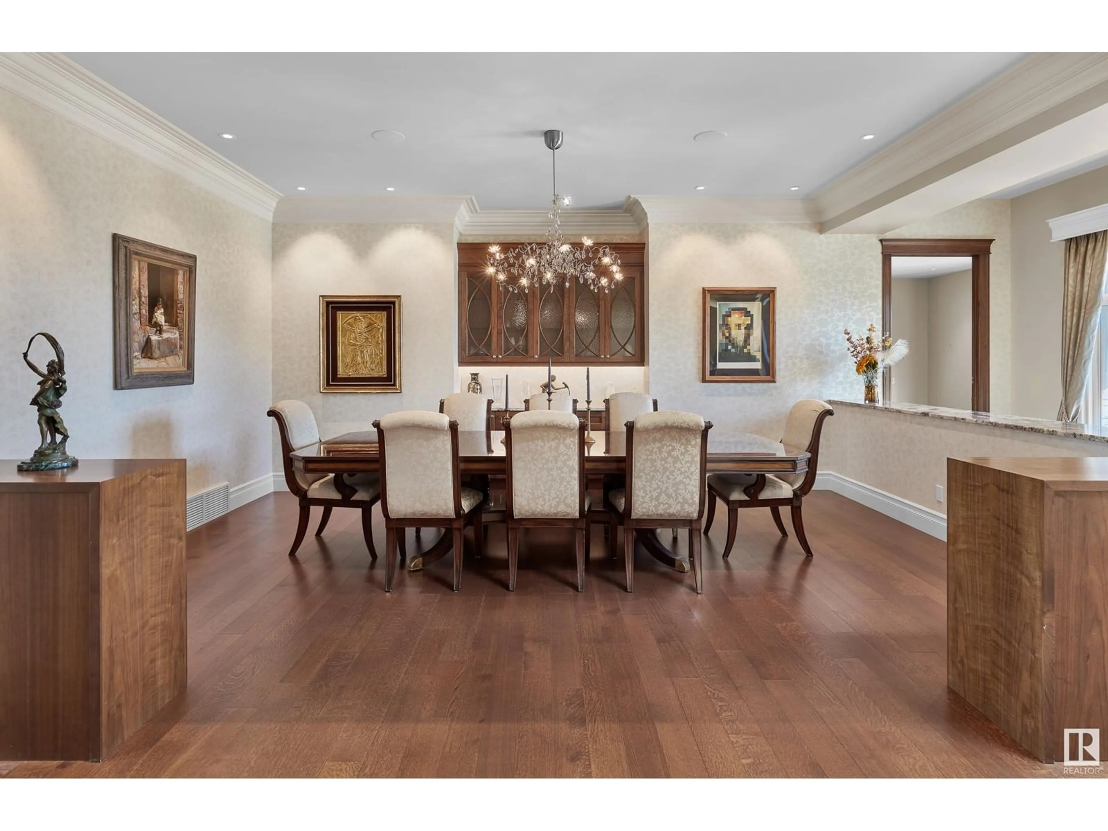 Dining room, wood/laminate floor for 4806 MACTAGGART CREST CT, Edmonton Alberta T6R0J6