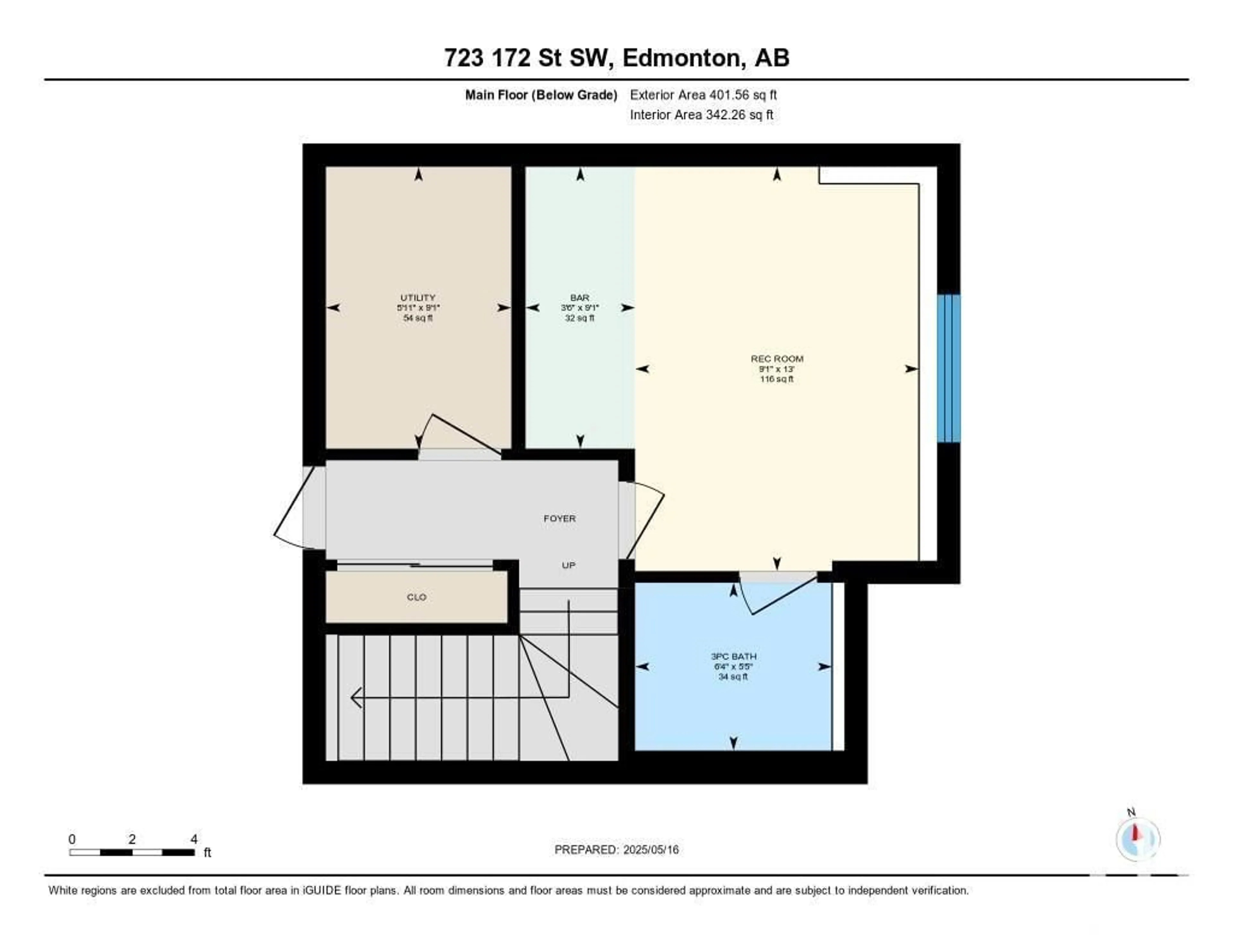 Floor plan for #7 - 723 172 ST, Edmonton Alberta T6W2N6