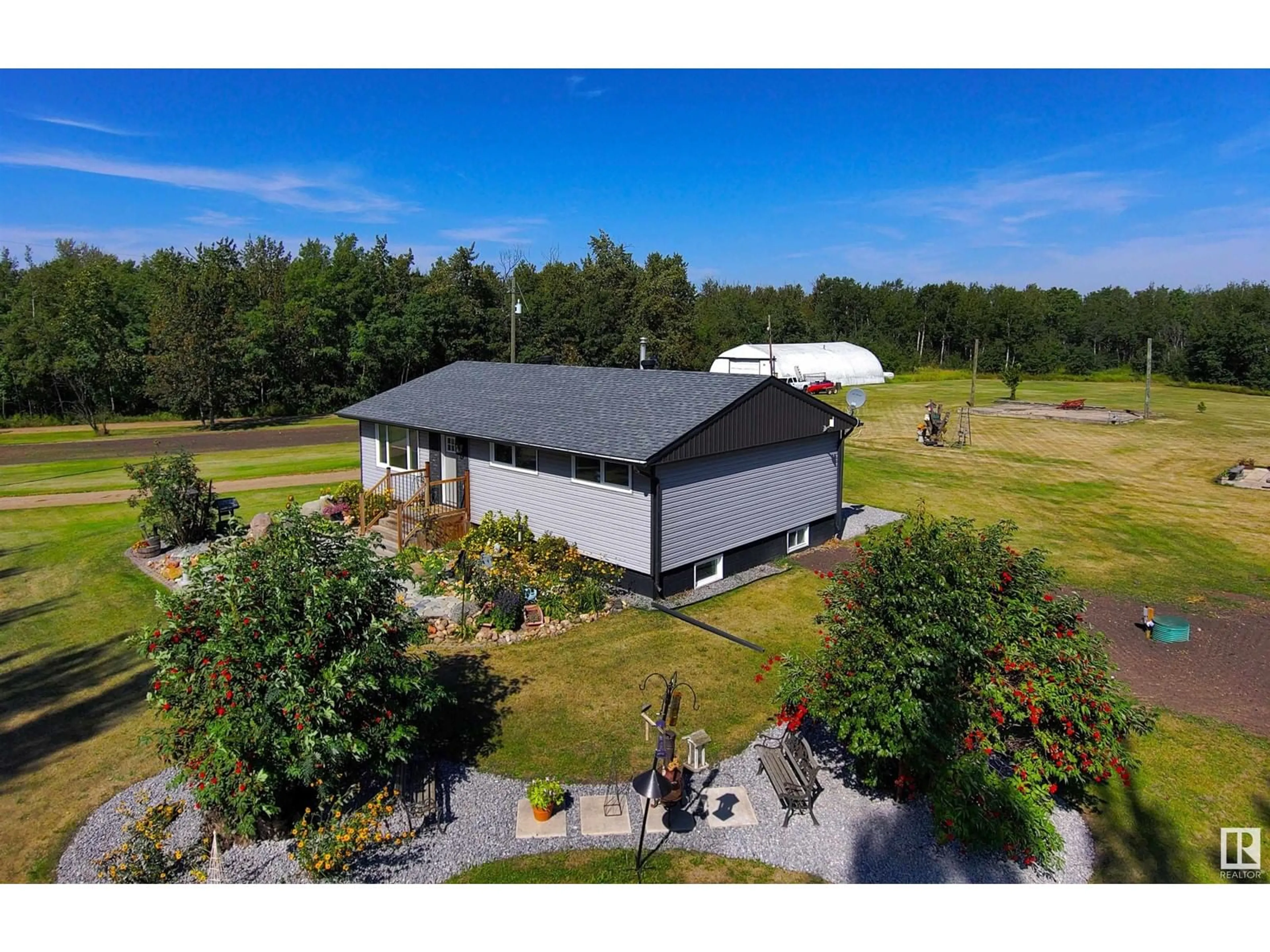 A pic from outside/outdoor area/front of a property/back of a property/a pic from drone, building for 194074 TWP RD 574, Rural Lamont County Alberta T0B2R0