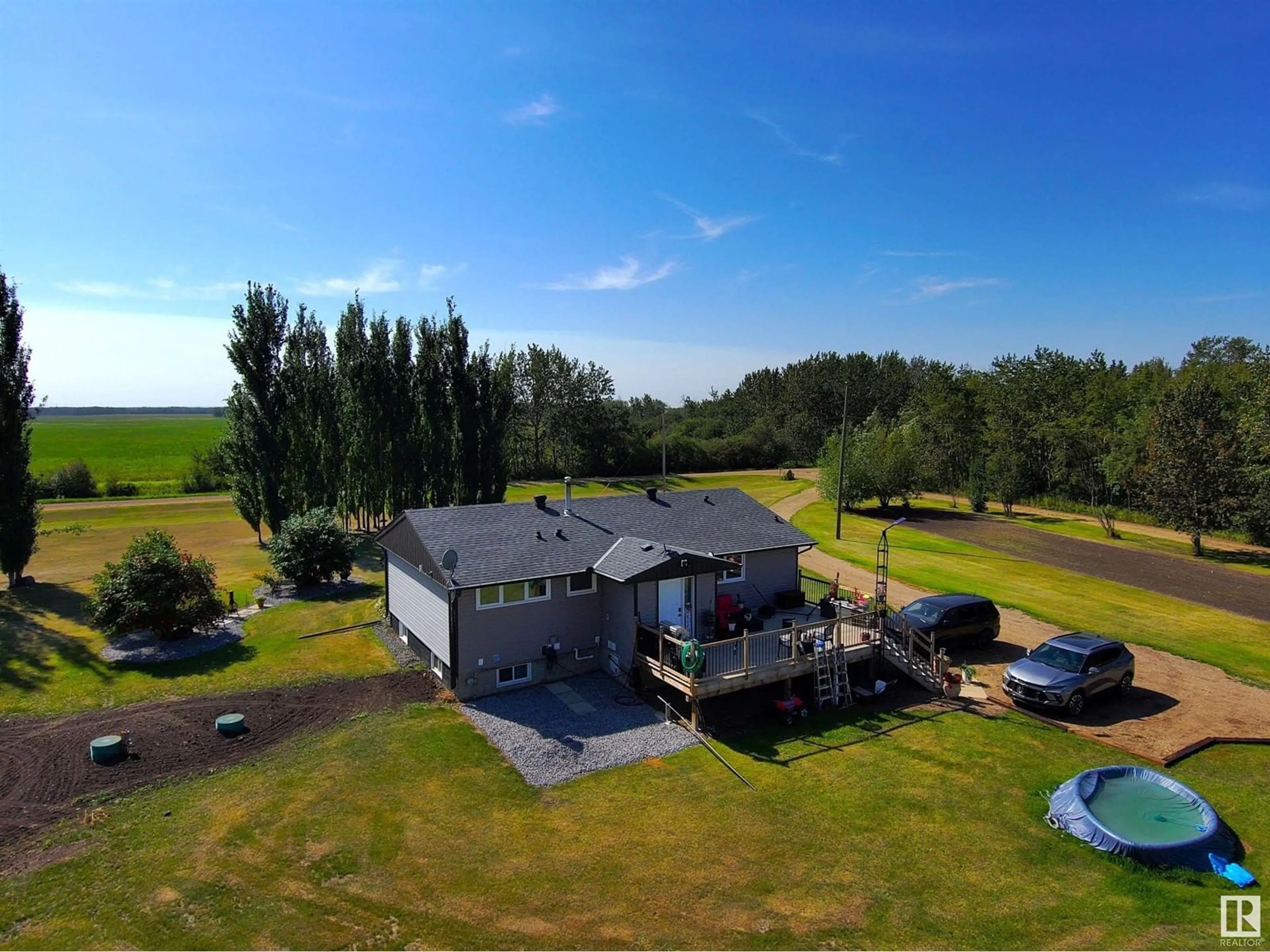 A pic from outside/outdoor area/front of a property/back of a property/a pic from drone, building for 194074 TWP RD 574, Rural Lamont County Alberta T0B2R0