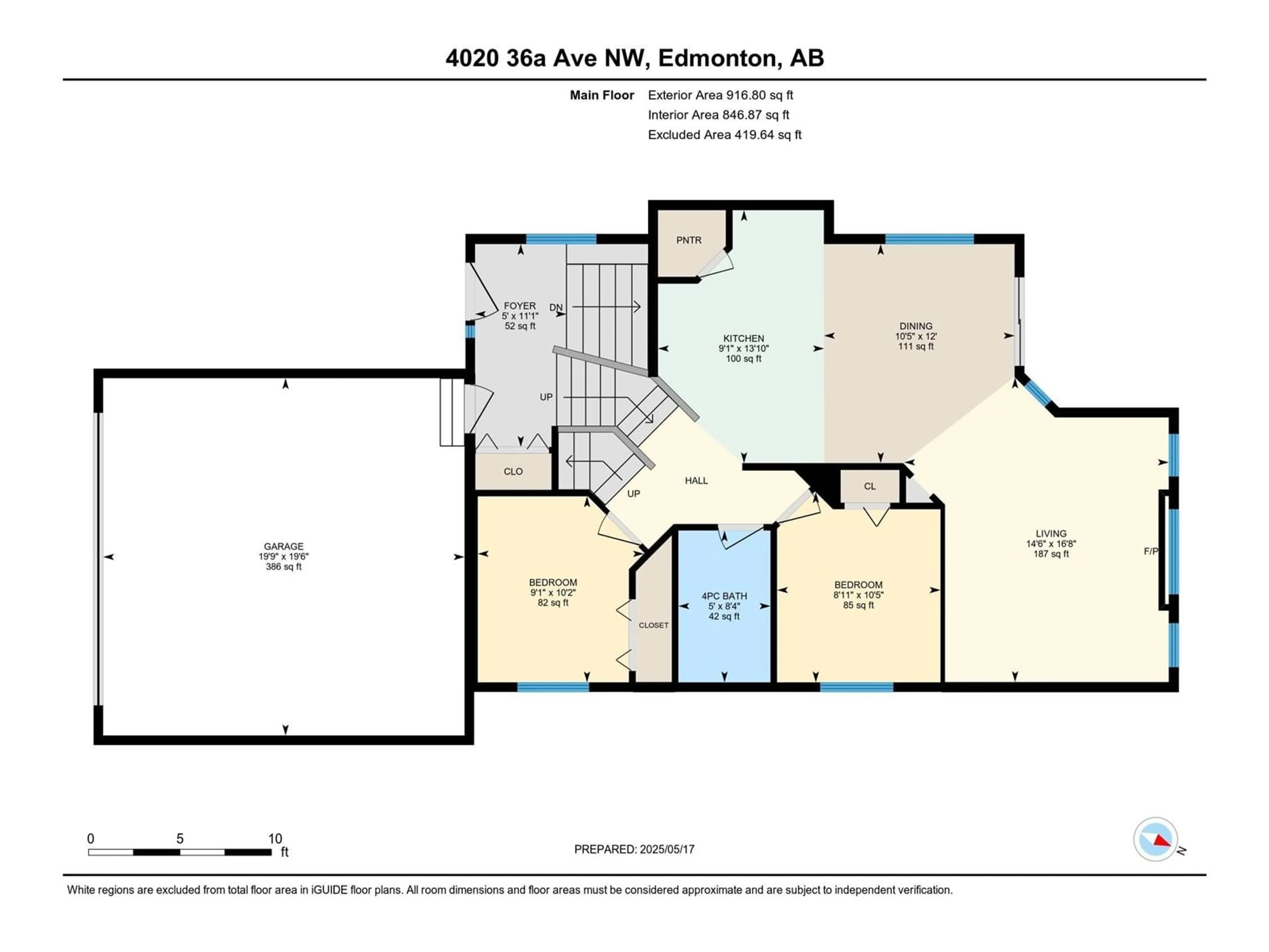 Floor plan for 4020 36A AV, Edmonton Alberta T6L7B1