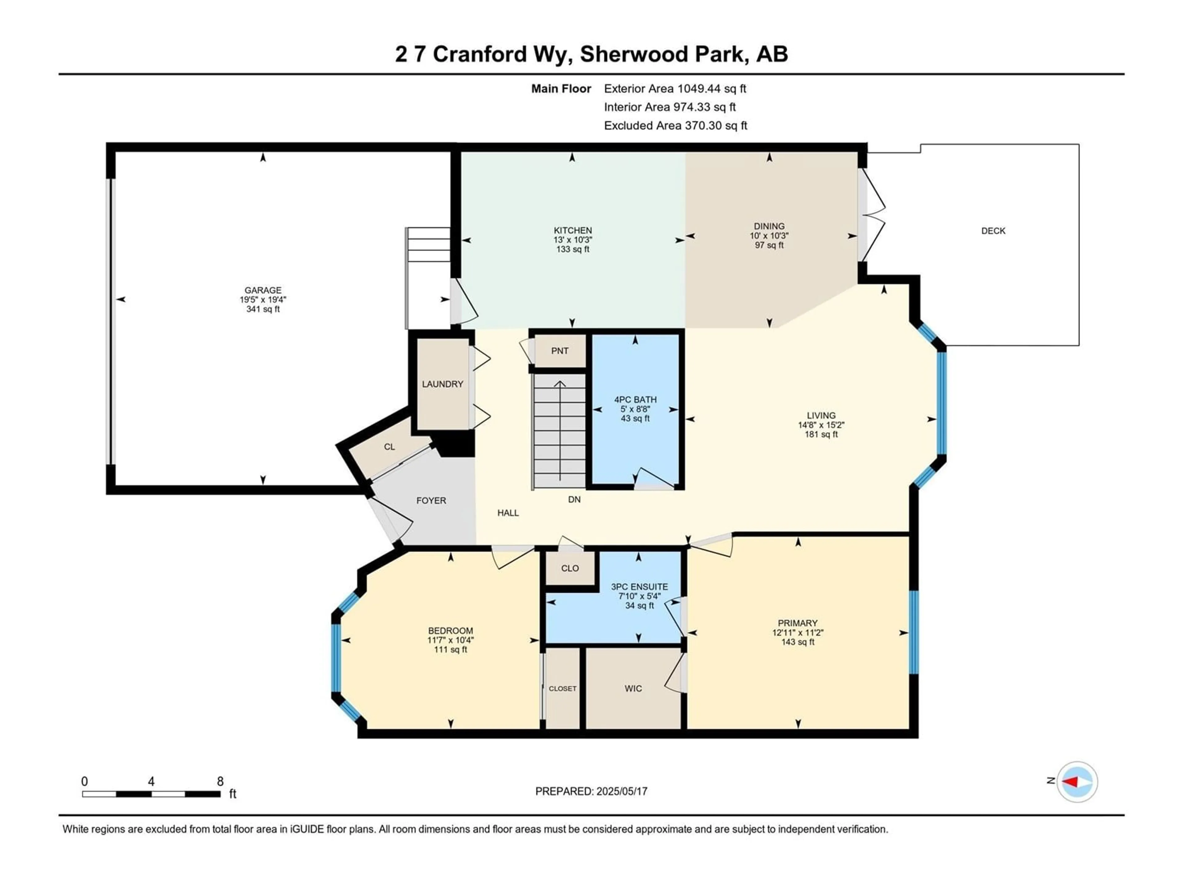 Floor plan for 7 - 2 CRANFORD WY, Sherwood Park Alberta T8H5W5