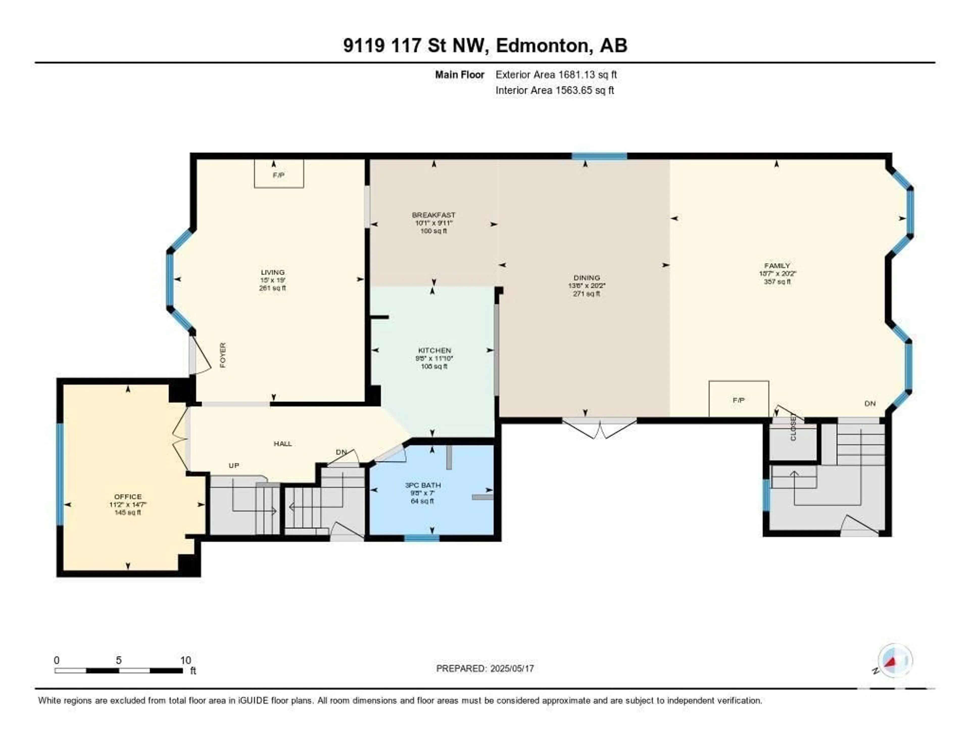 Floor plan for 9119 117 ST NW, Edmonton Alberta T6G1S1