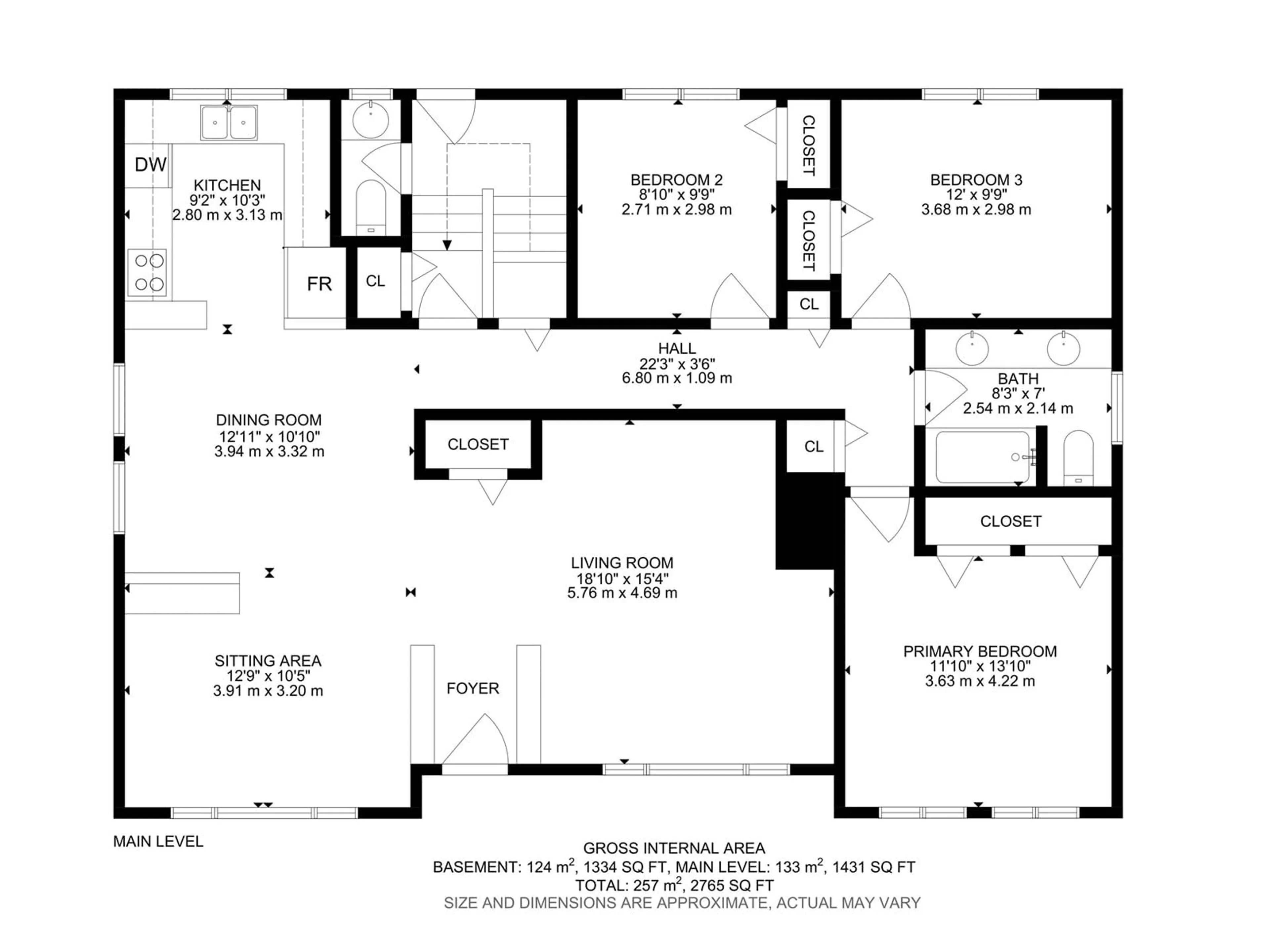 Floor plan for 16413 87A AV, Edmonton Alberta T6R4H8
