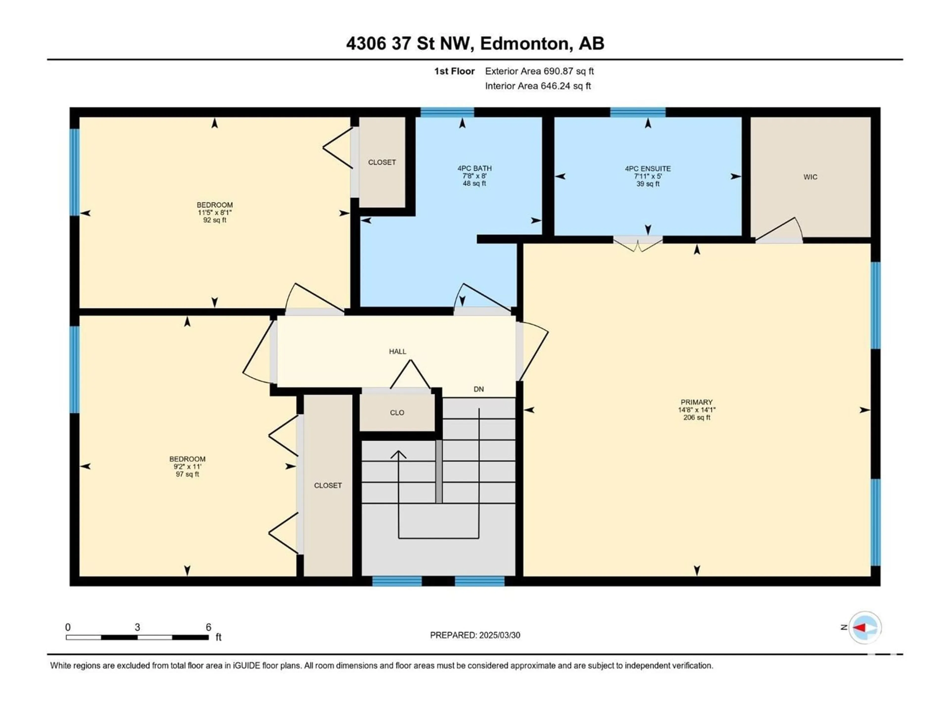 Floor plan for 4306 37 ST, Edmonton Alberta T6L4J7