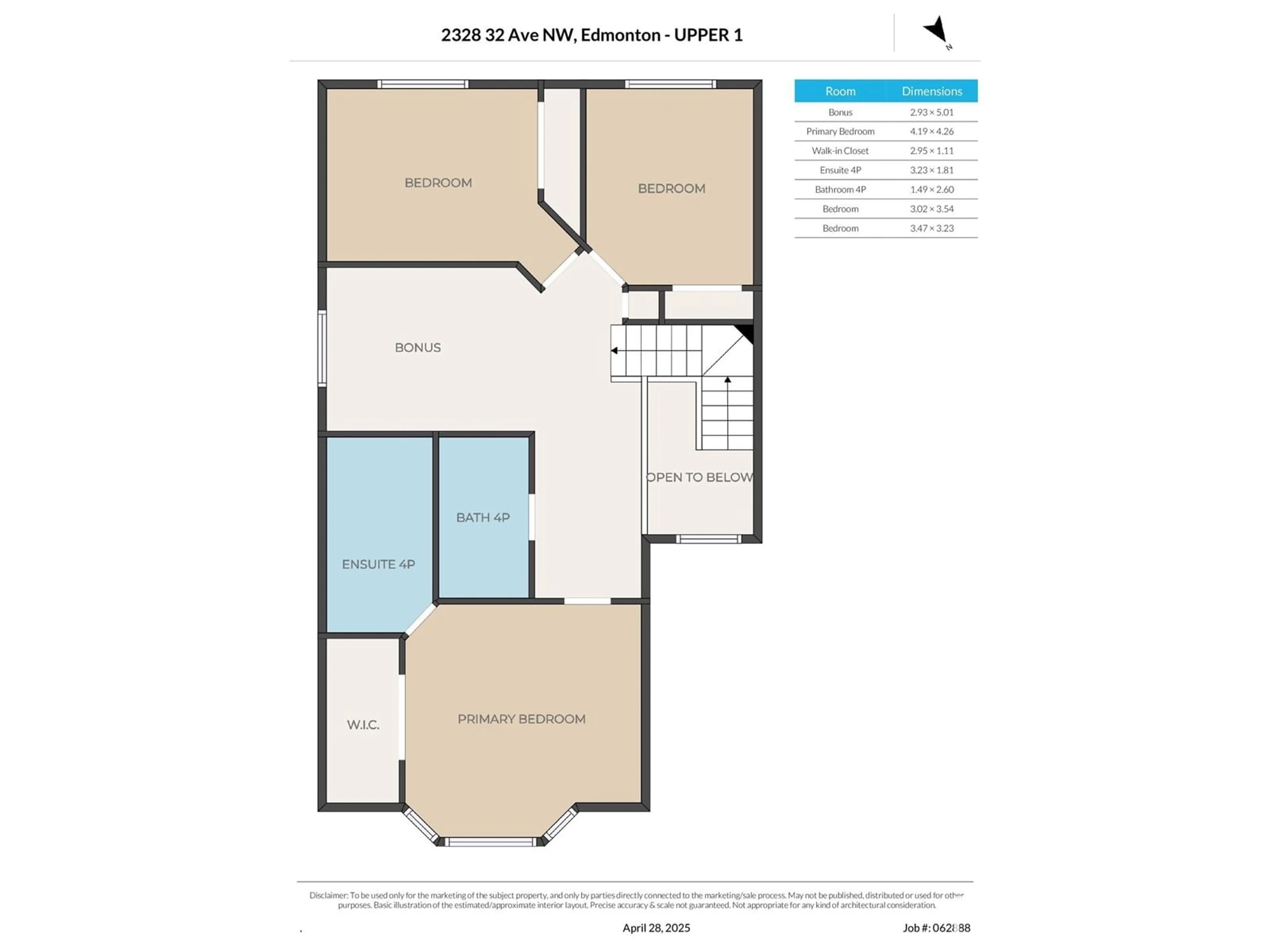 Floor plan for 2328 32 AV, Edmonton Alberta T6T1Z7