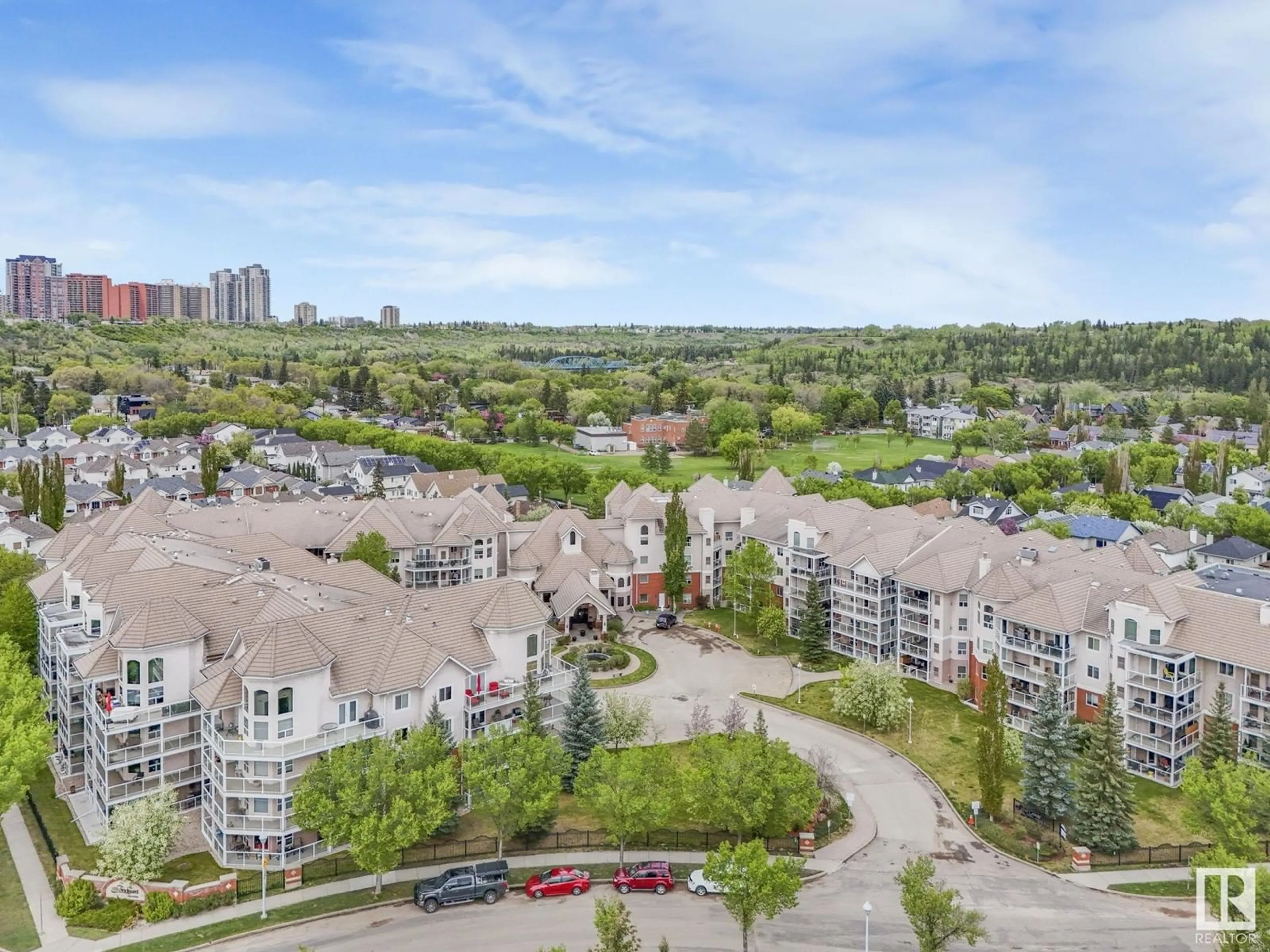 A pic from outside/outdoor area/front of a property/back of a property/a pic from drone, city buildings view from balcony for #304 - 9008 99 AV, Edmonton Alberta T5H4M6
