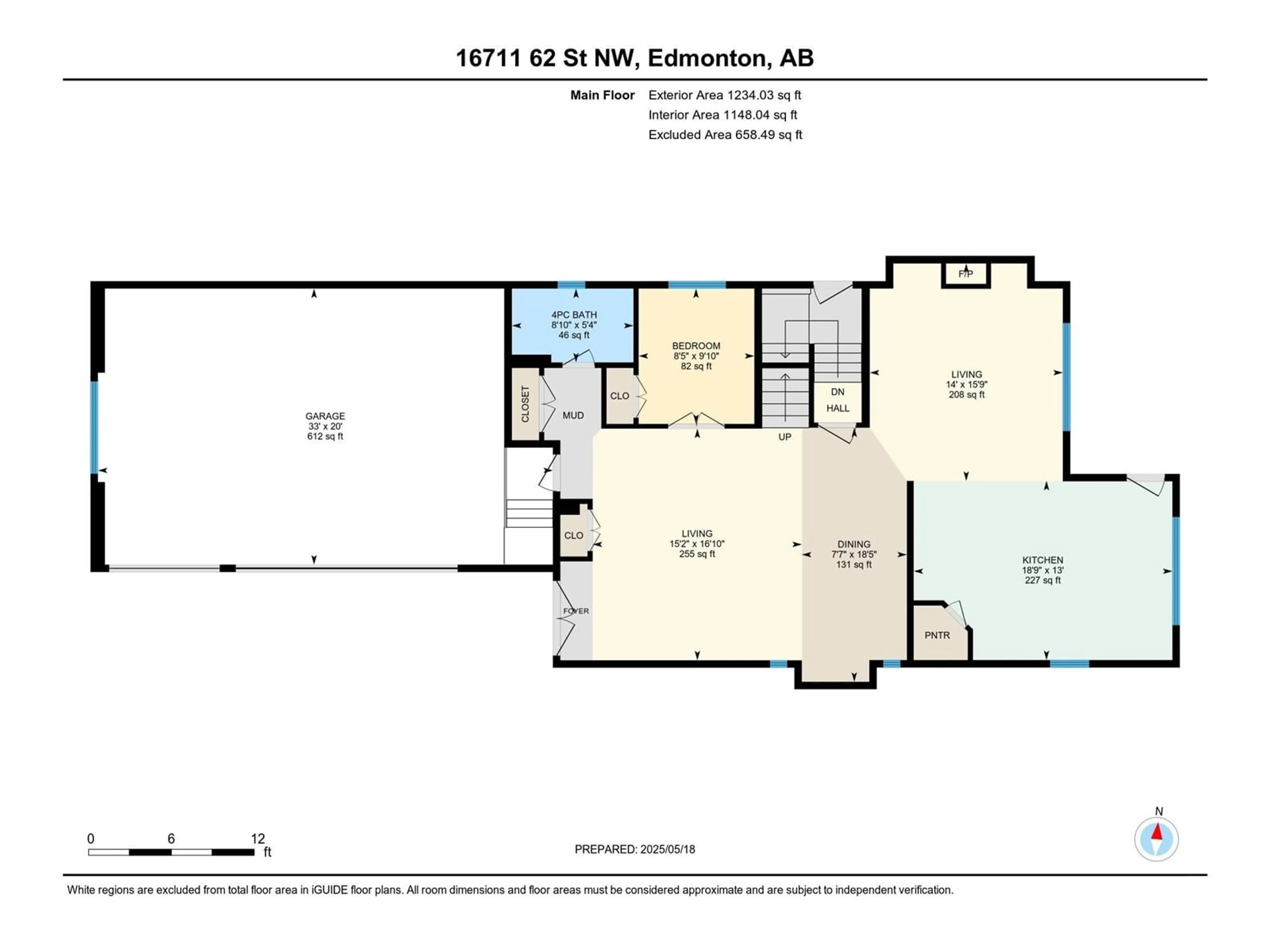 Floor plan for 16711 62 ST, Edmonton Alberta T5Y0B6