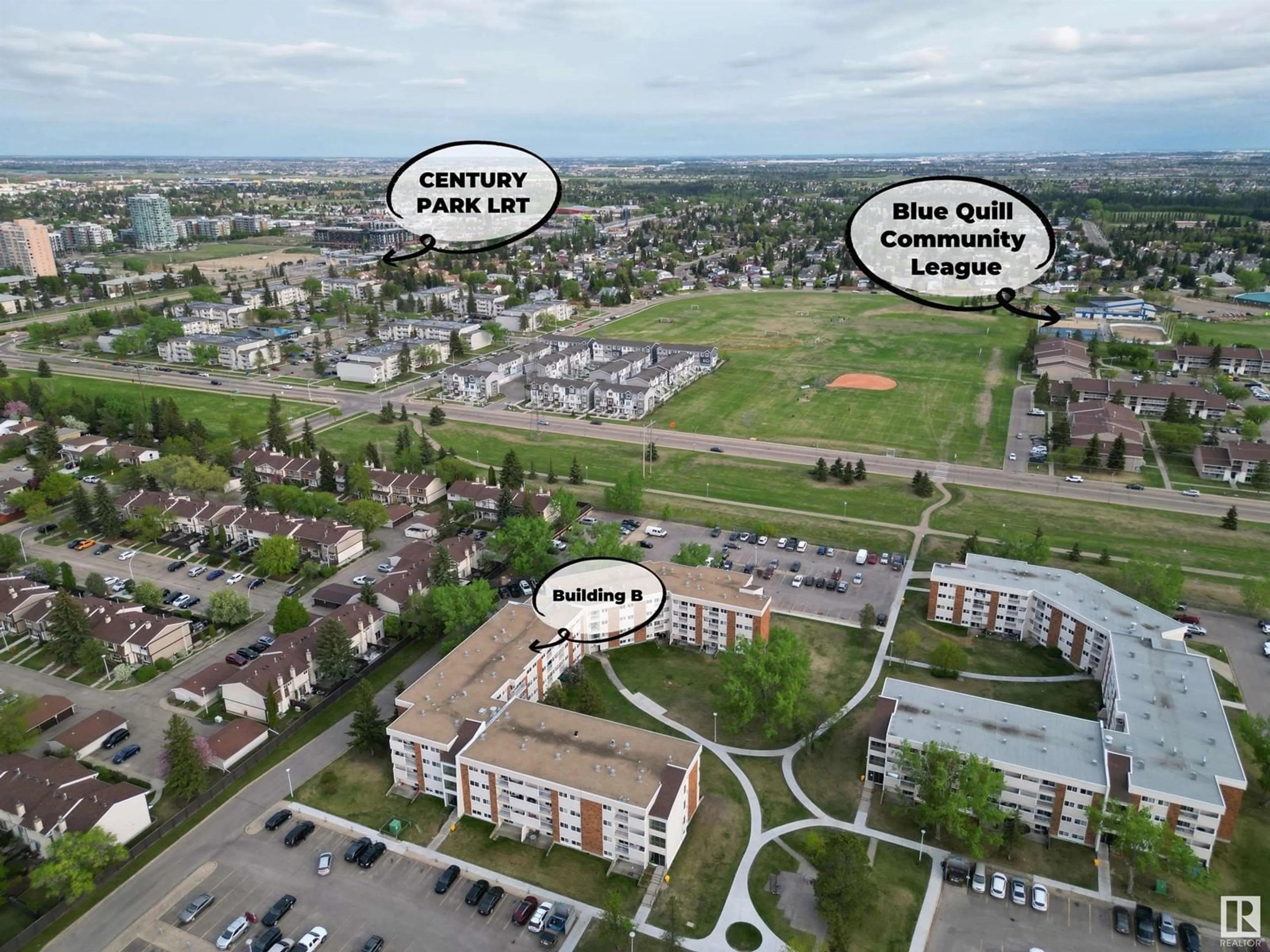 A pic from outside/outdoor area/front of a property/back of a property/a pic from drone, city buildings view from balcony for #9 - 11245 31 AV, Edmonton Alberta T6J3V5