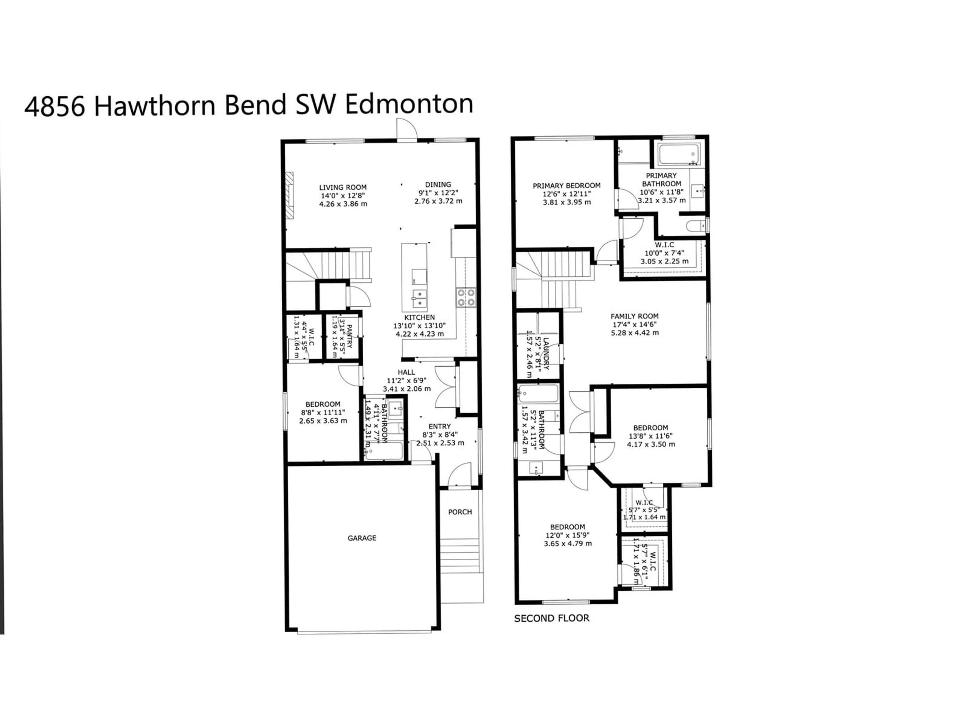 Floor plan for SW - 4856 HAWTHORN BEND BN, Edmonton Alberta T6X3A9