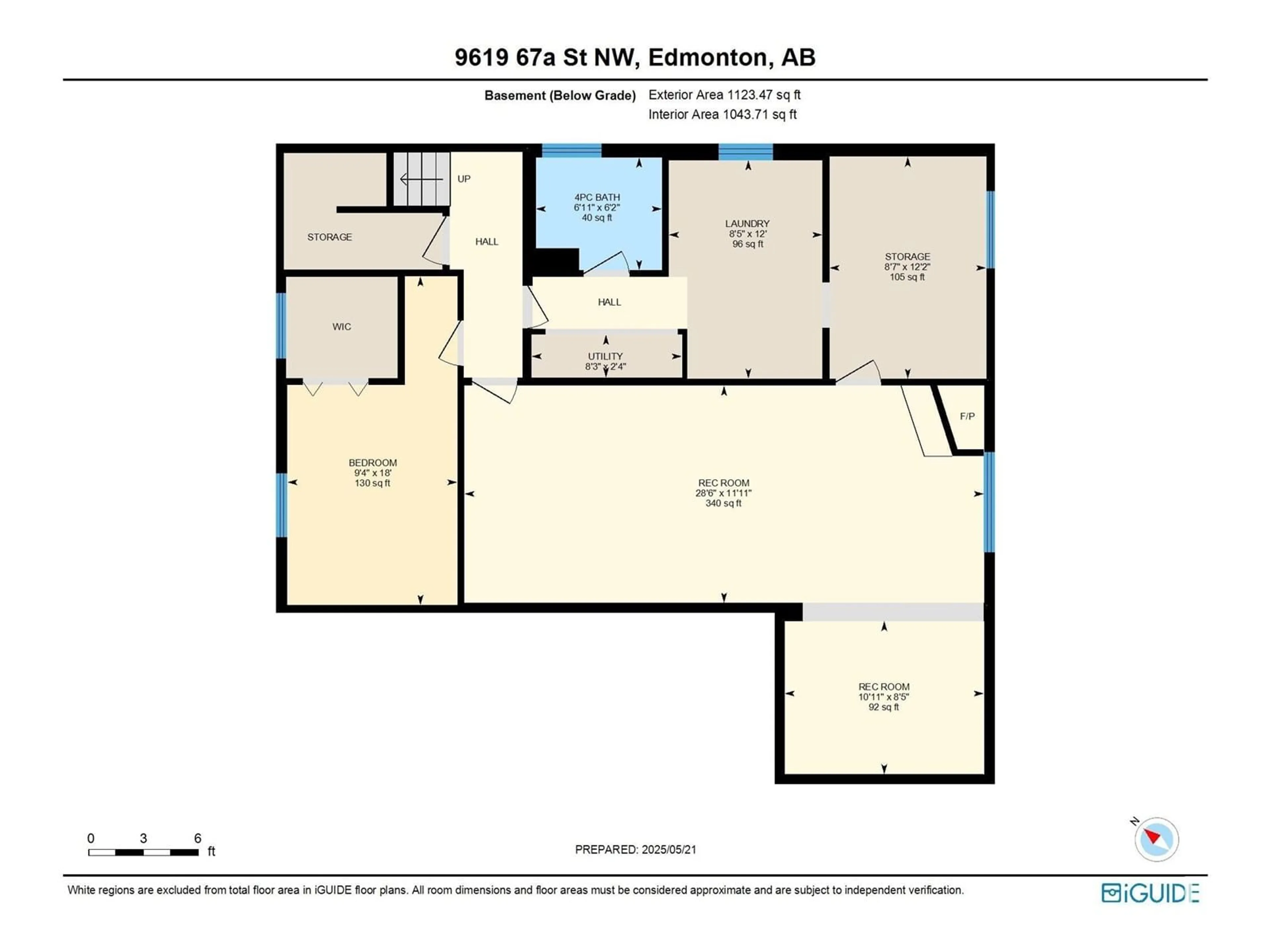 Floor plan for NW - 9619 67A ST, Edmonton Alberta T6B1R9