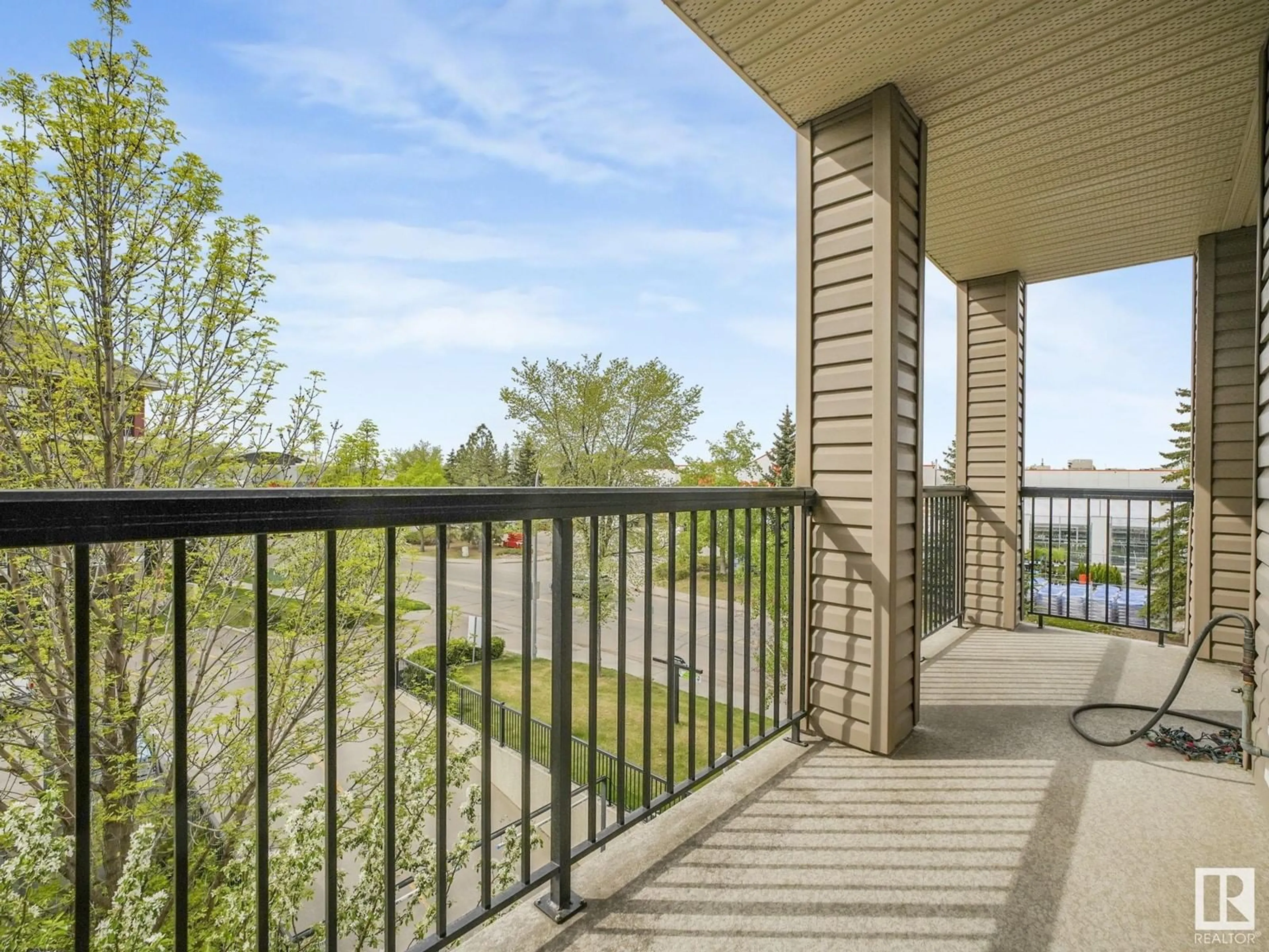 Balcony in the apartment, water/lake/river/ocean view for #302 - 17407 99 AV, Edmonton Alberta T5T0W7