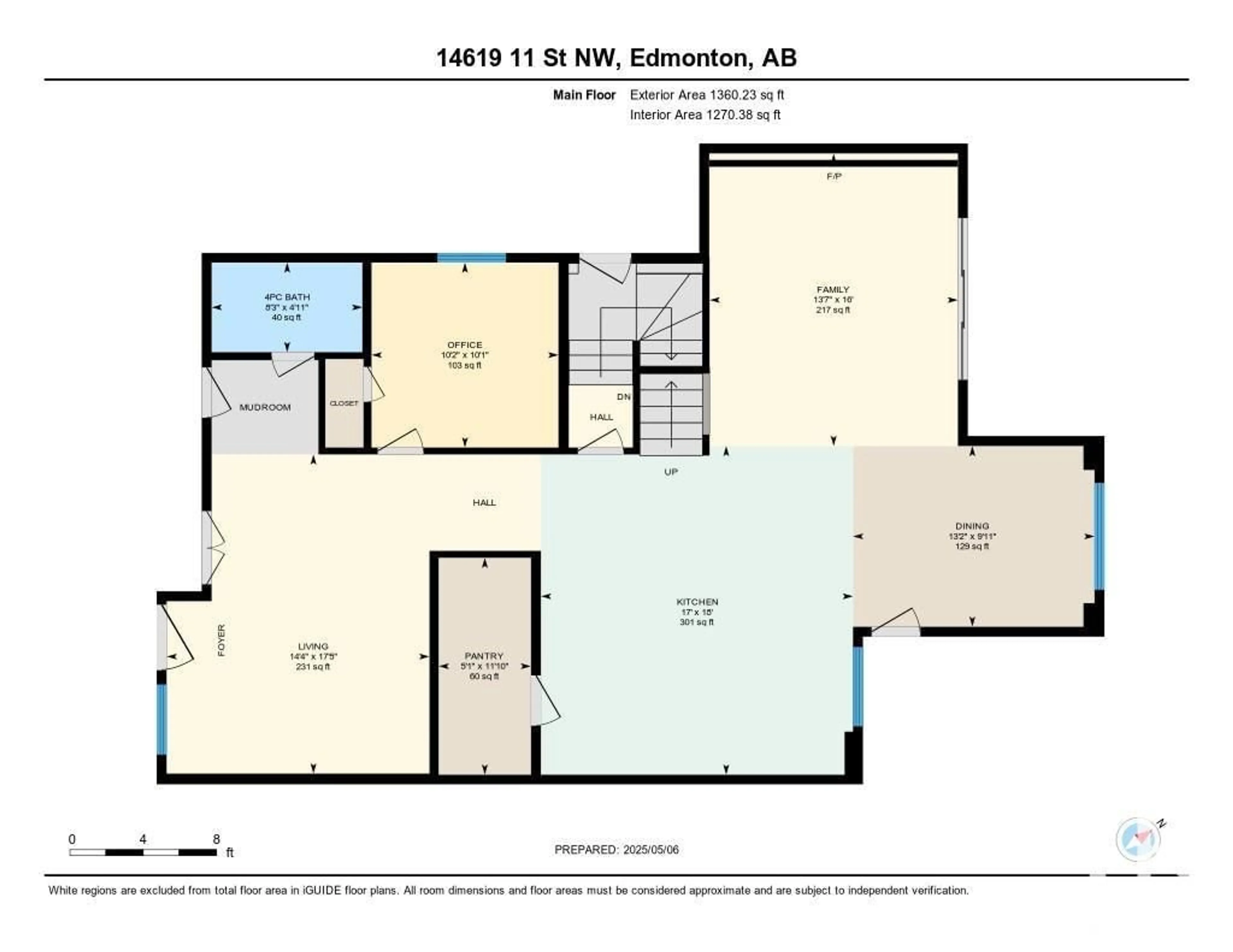 Floor plan for 14619 11 ST, Edmonton Alberta T5Y3Z6