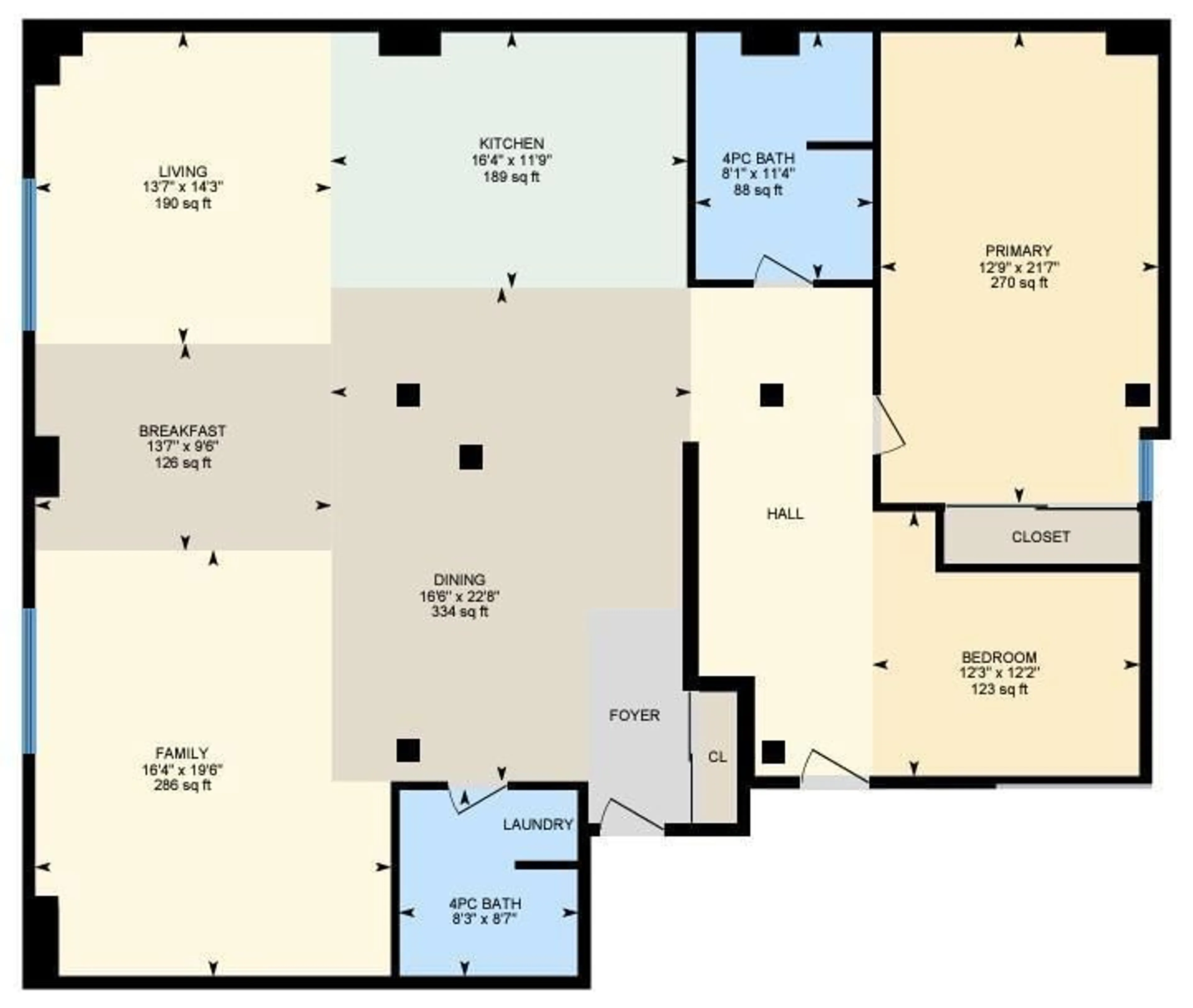 Floor plan for #307 - 10301 109 ST, Edmonton Alberta T5J1N4
