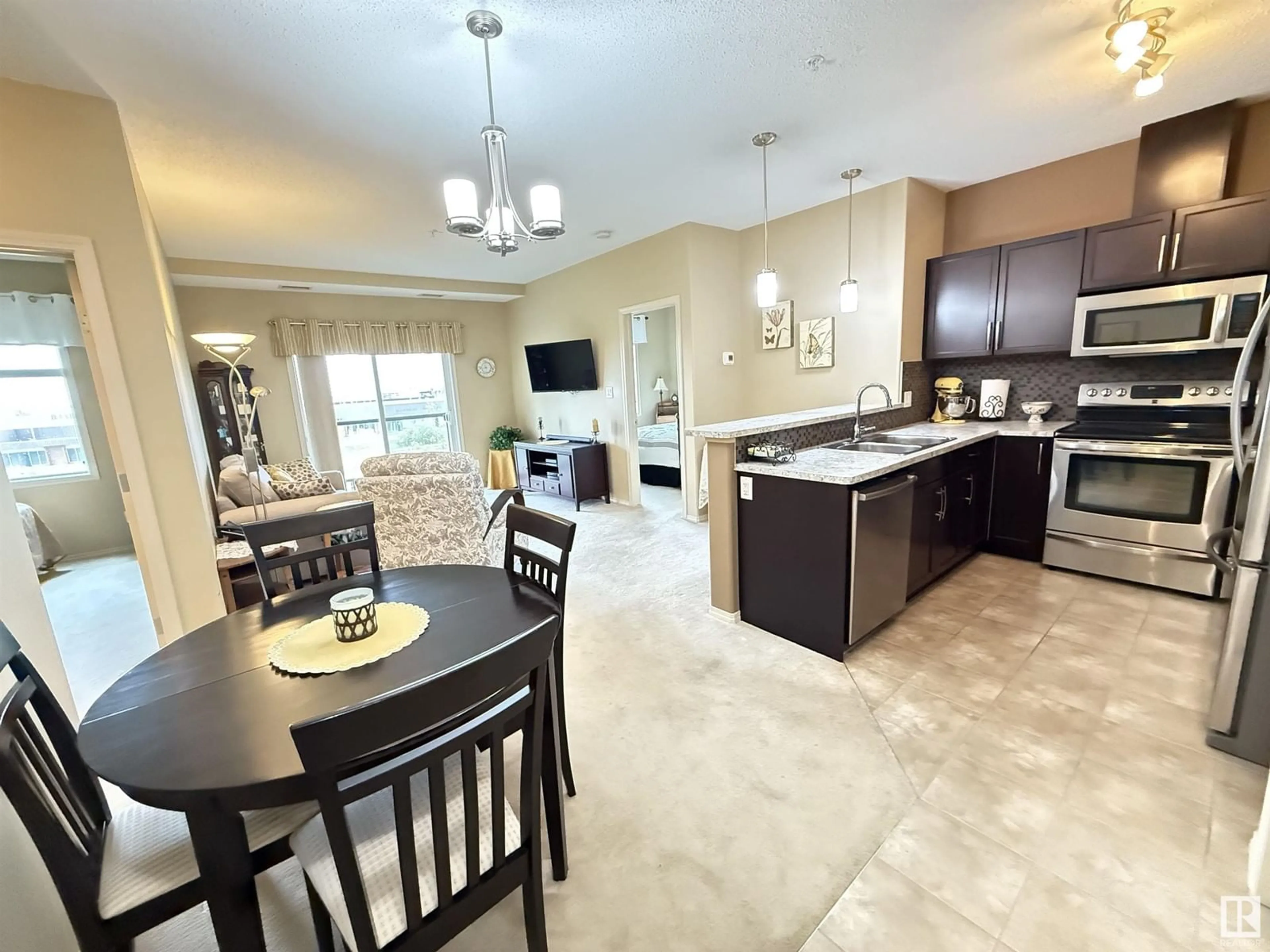 Open concept kitchen, ceramic/tile floor for 341 - 7825 71 ST, Edmonton Alberta T6B3R9