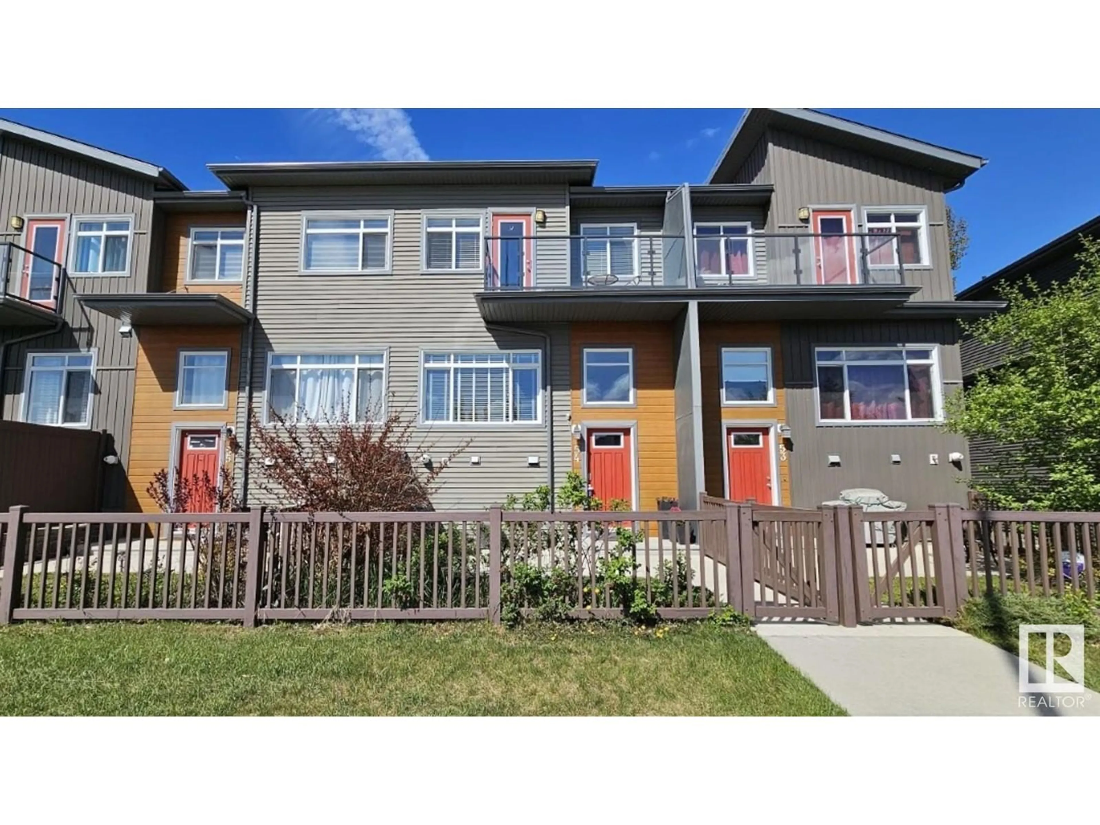 Home with vinyl exterior material, street for #54 - 7503 GETTY GATE, Edmonton Alberta T5T4S8