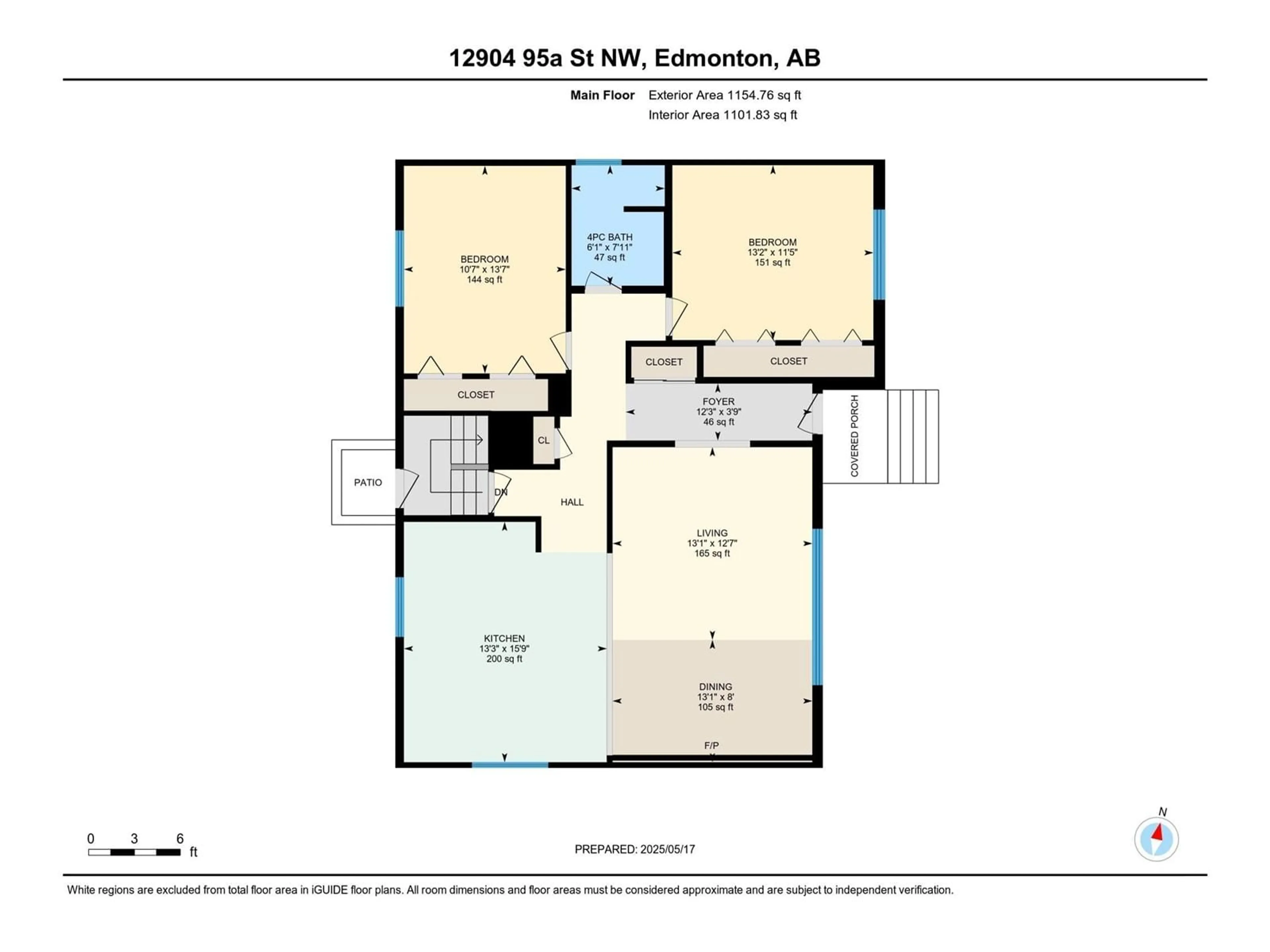 Floor plan for 12904 95A ST, Edmonton Alberta T5E4A1