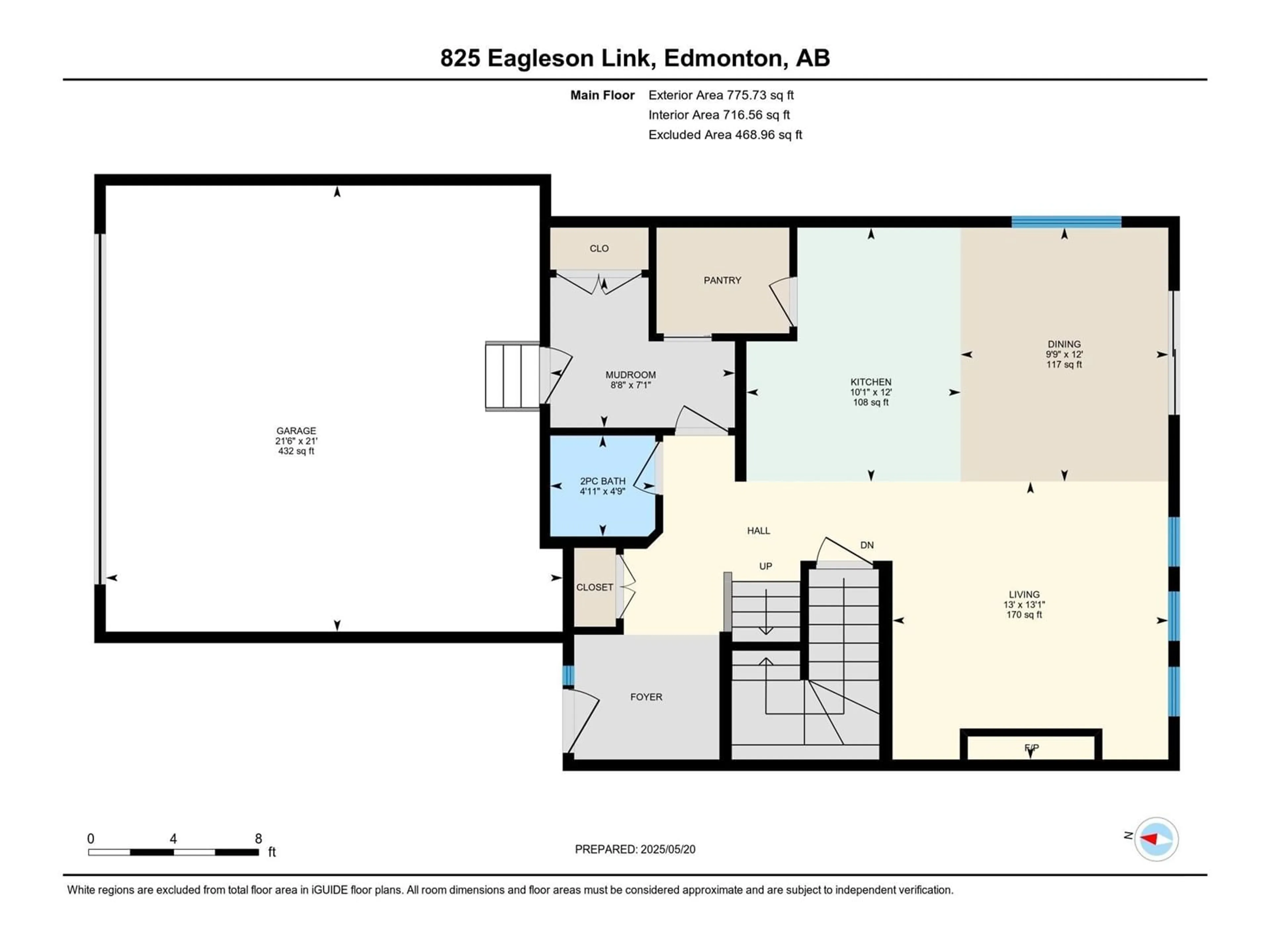 Floor plan for LI NW - 825 EAGLESON LINK, Edmonton Alberta T6M0V5