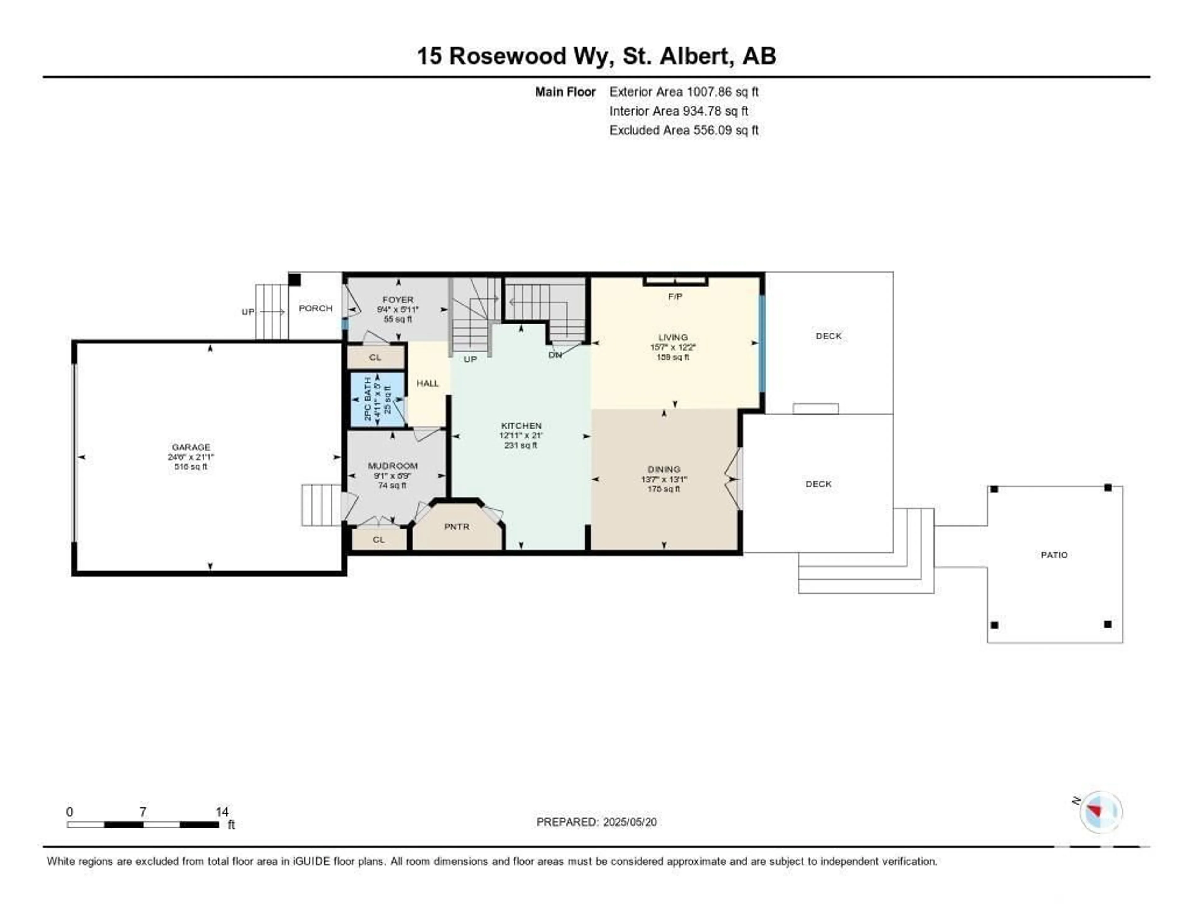Floor plan for 15 ROSEWOOD WY, St. Albert Alberta T8N7Y7