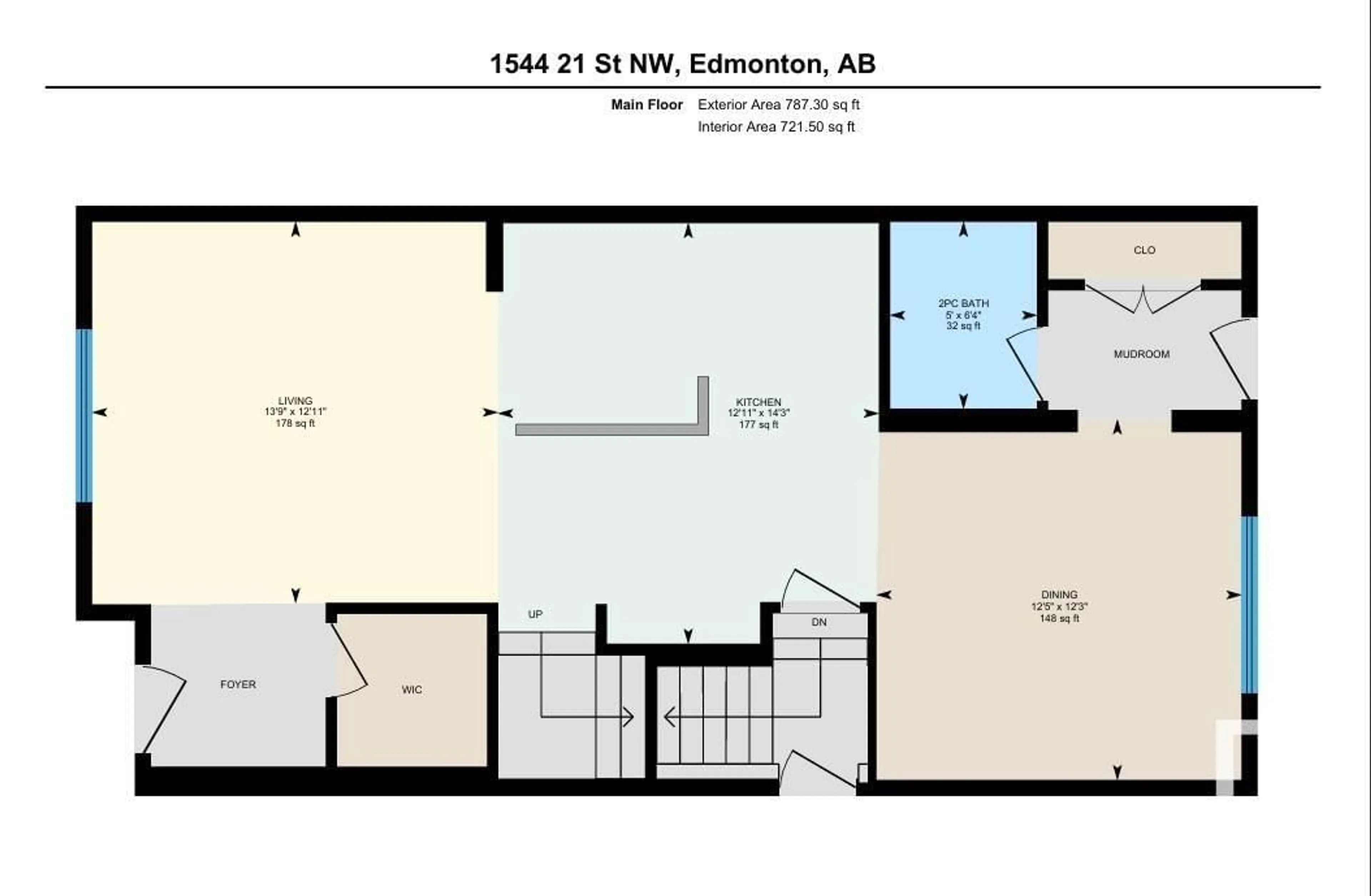 Floor plan for NW - 1544 21 ST, Edmonton Alberta T6T2B7