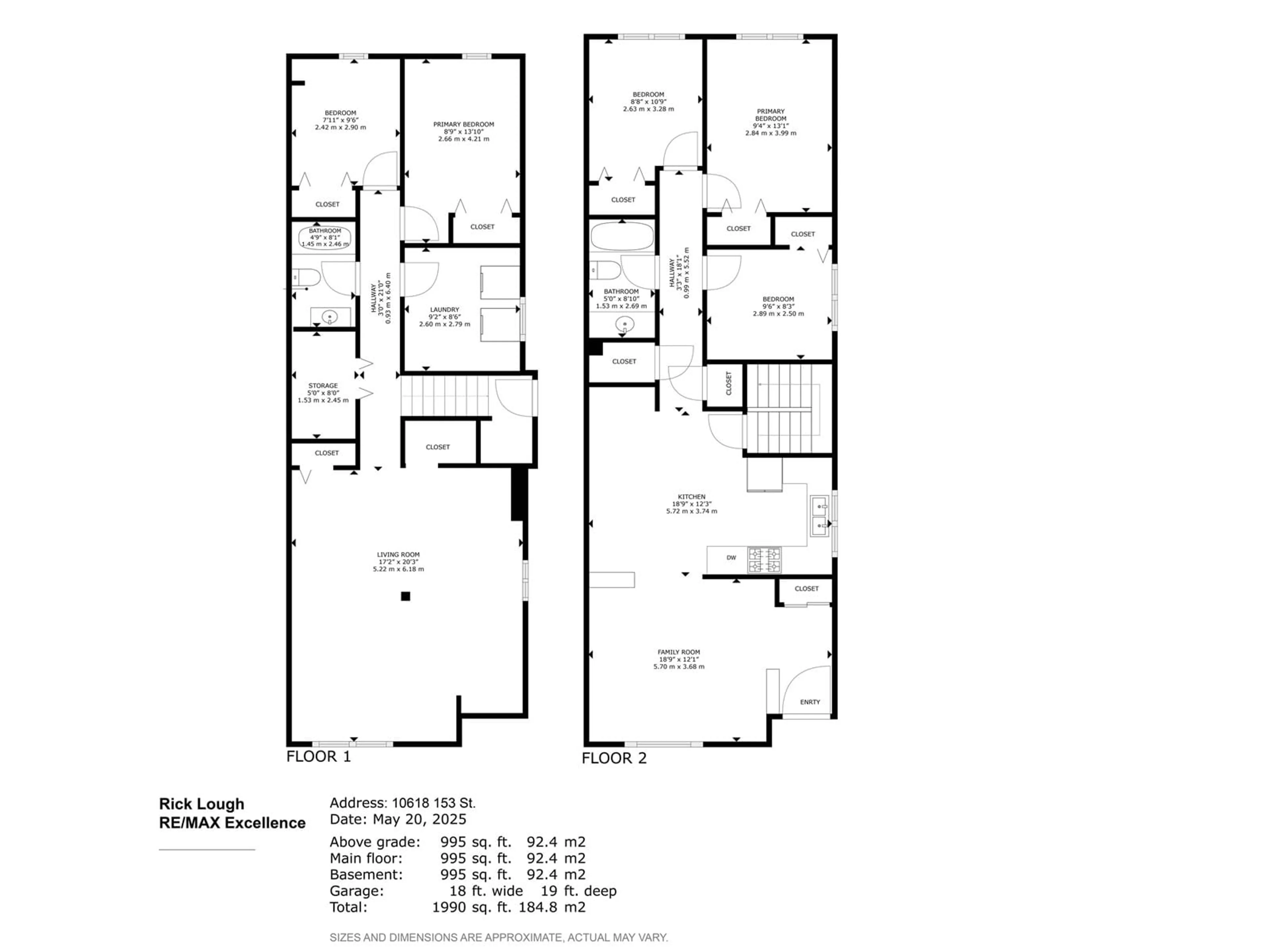 Floor plan for NW - 10618 153 ST, Edmonton Alberta T5P2C5