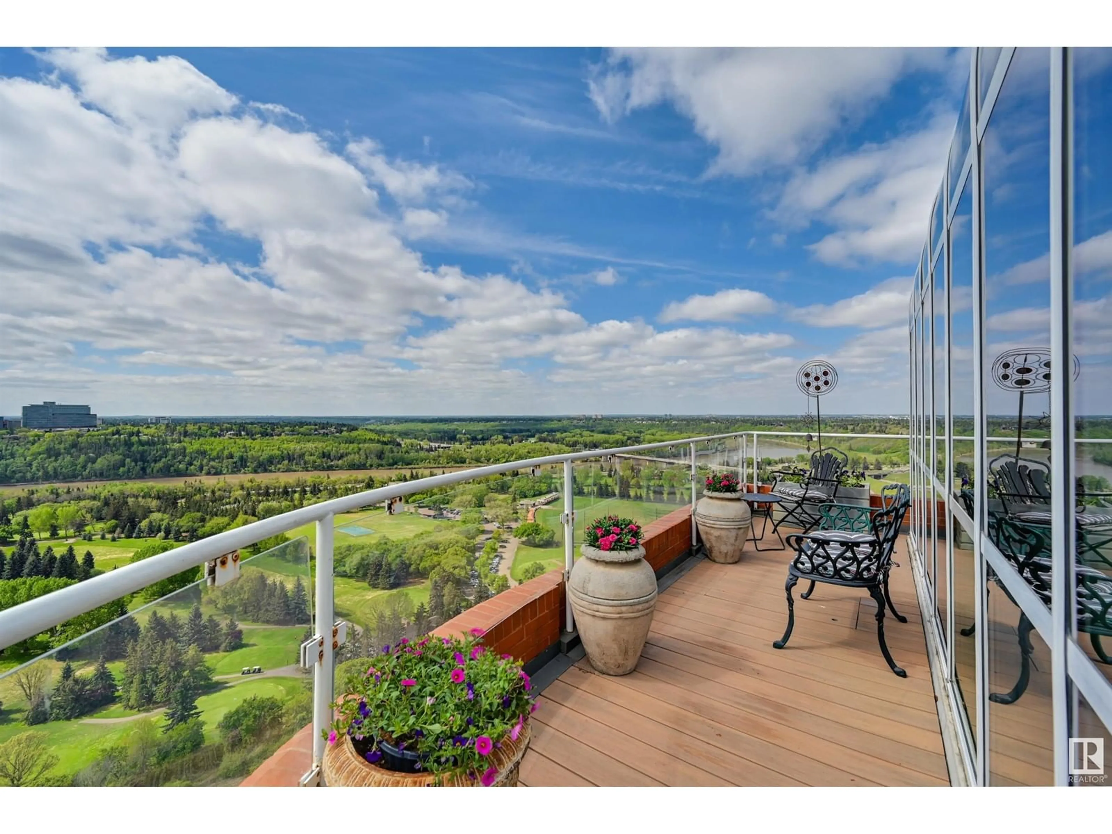 Patio, water/lake/river/ocean view for 10010 - 1701 119 ST, Edmonton Alberta T5K1Y8