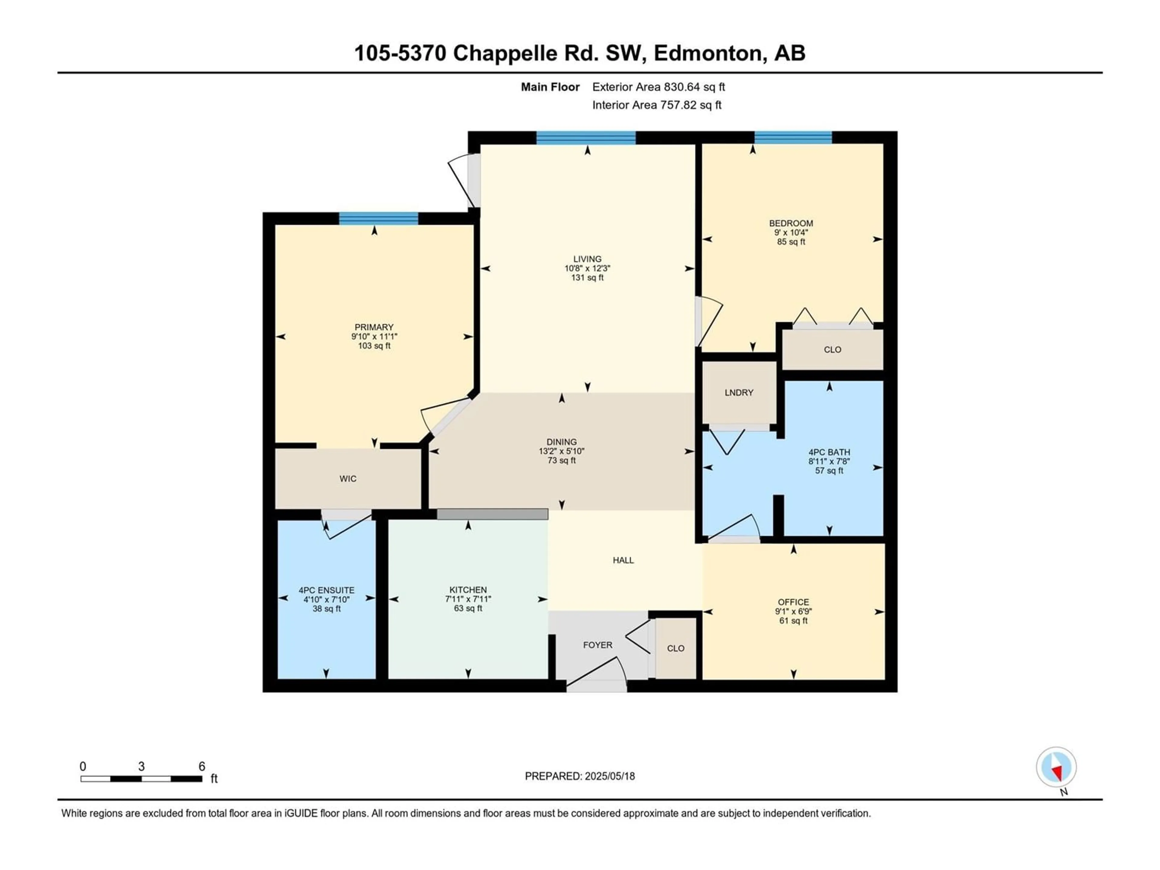 Floor plan for #105 - 5370 CHAPPELLE RD, Edmonton Alberta T6W3K7