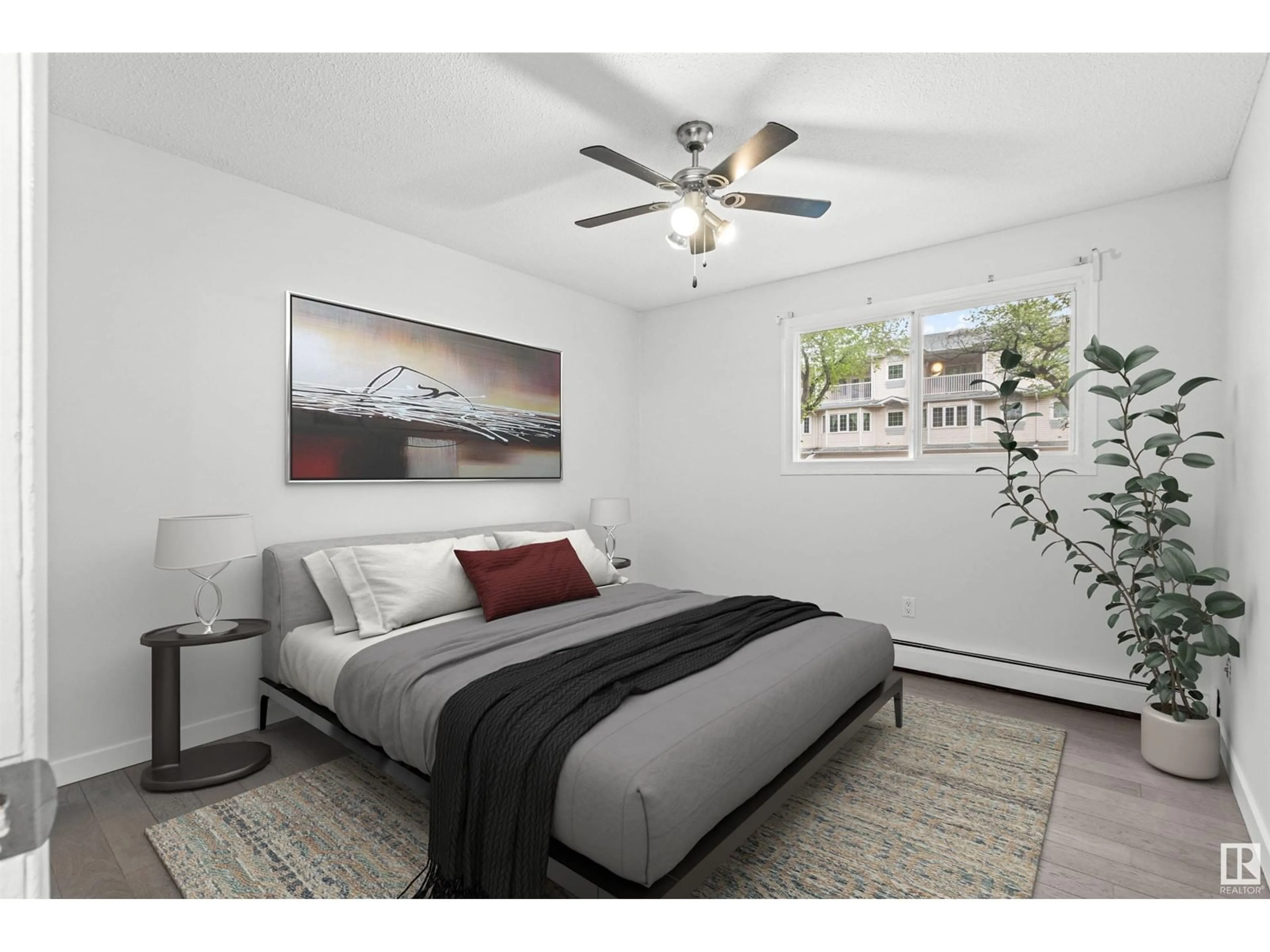 Bedroom with bed, unknown for #10 - 10255 117 ST, Edmonton Alberta T5K1X7