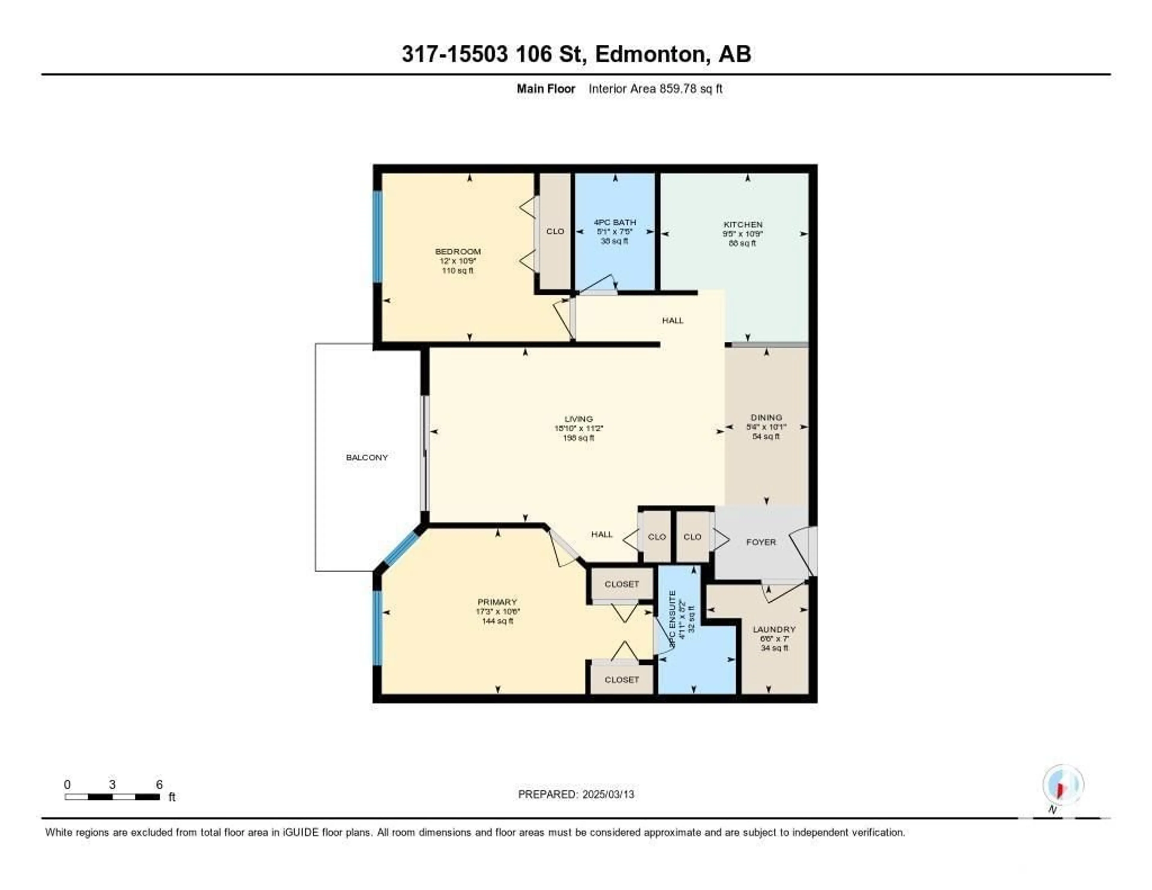 Floor plan for 15503 - 317 106 ST, Edmonton Alberta T5X5W7