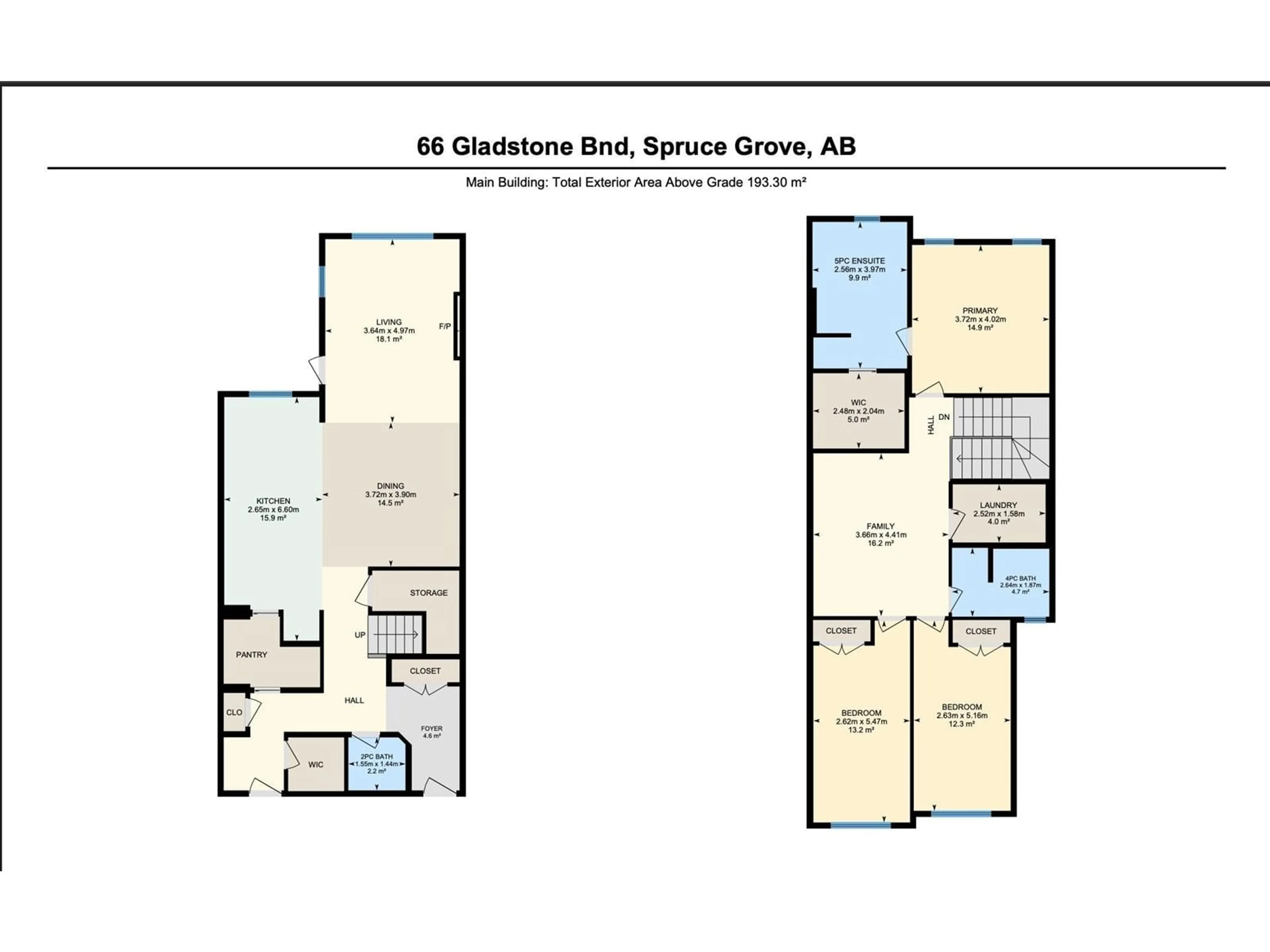 Floor plan for 66 GLADSTONE BN, Spruce Grove Alberta T7X0Z6
