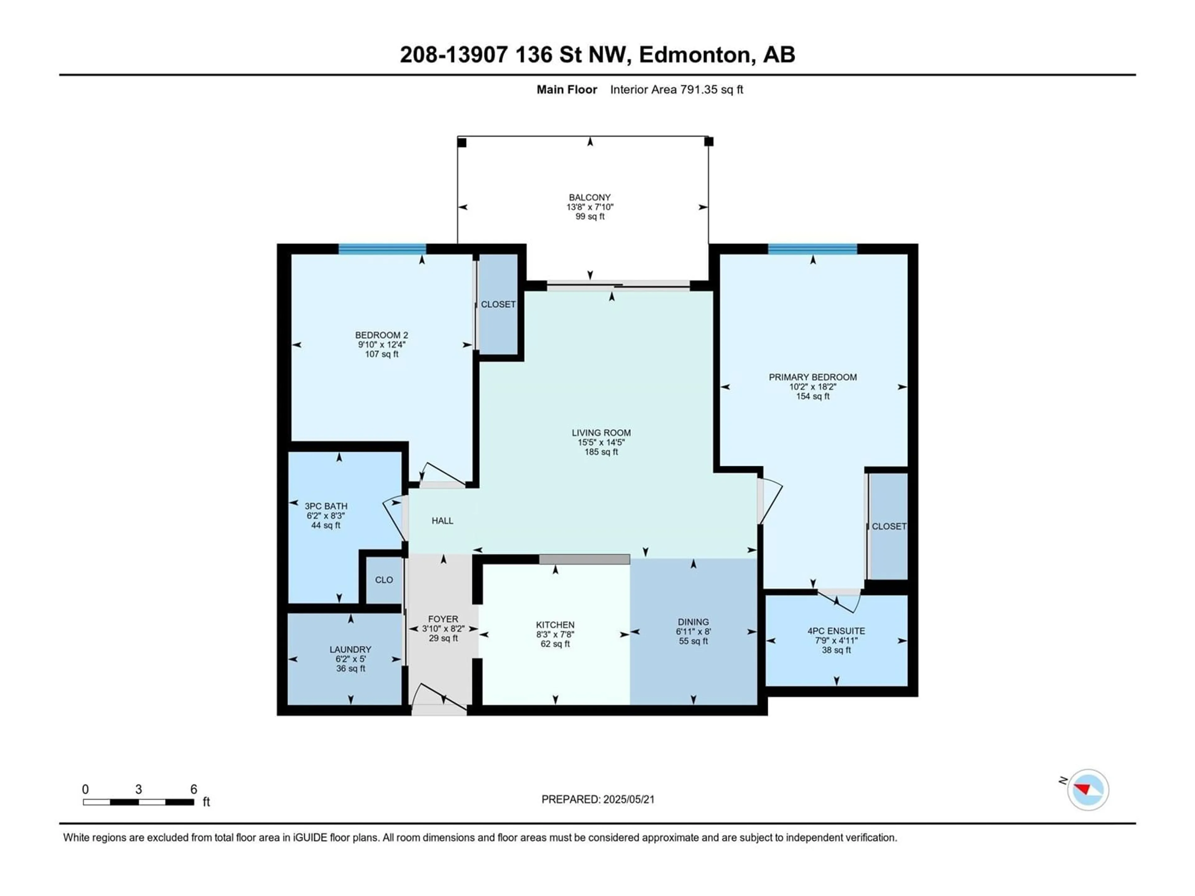 Floor plan for #208 - 13907 136 ST, Edmonton Alberta T6V1Y5