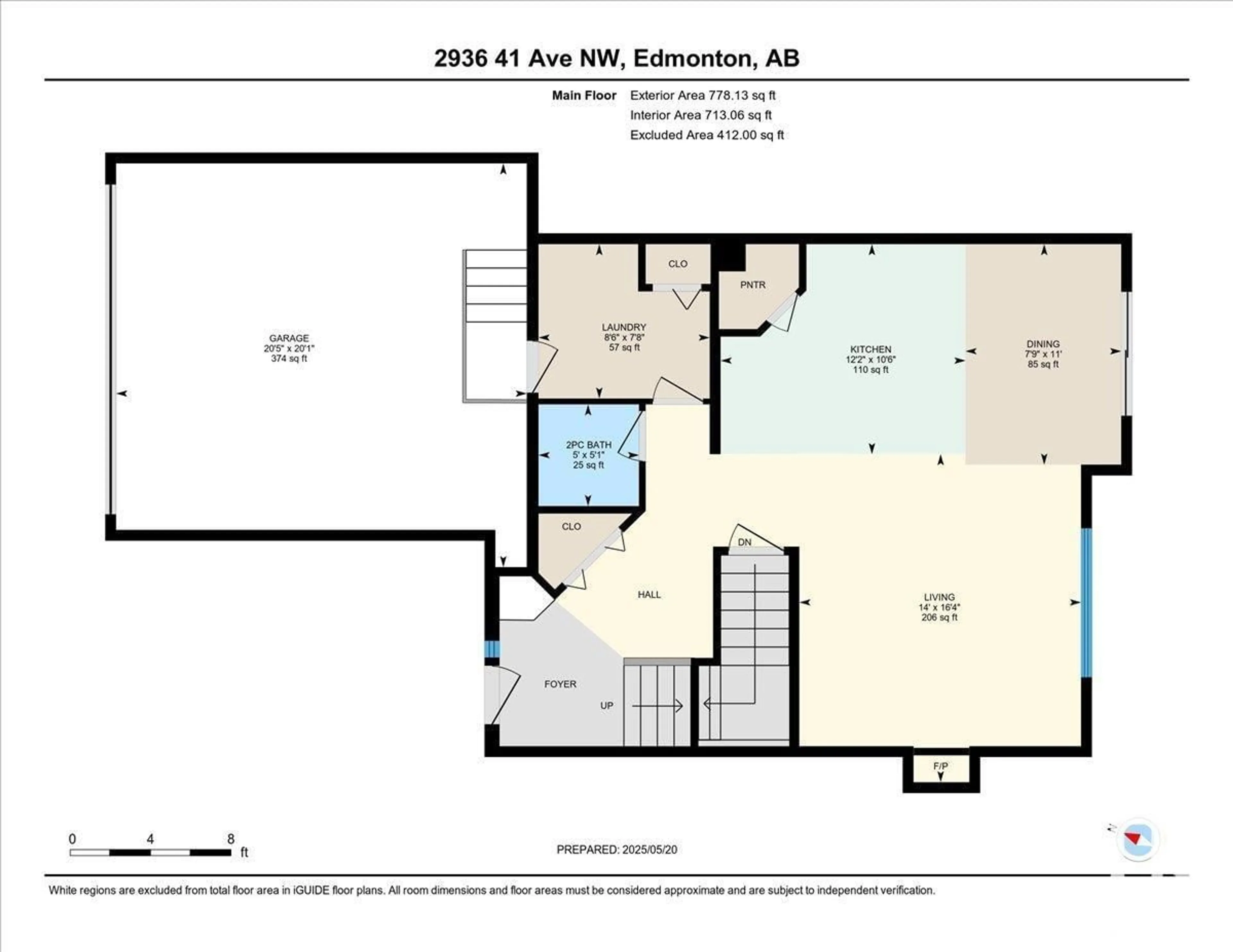 Floor plan for 2936 41 AV, Edmonton Alberta T6T1K5