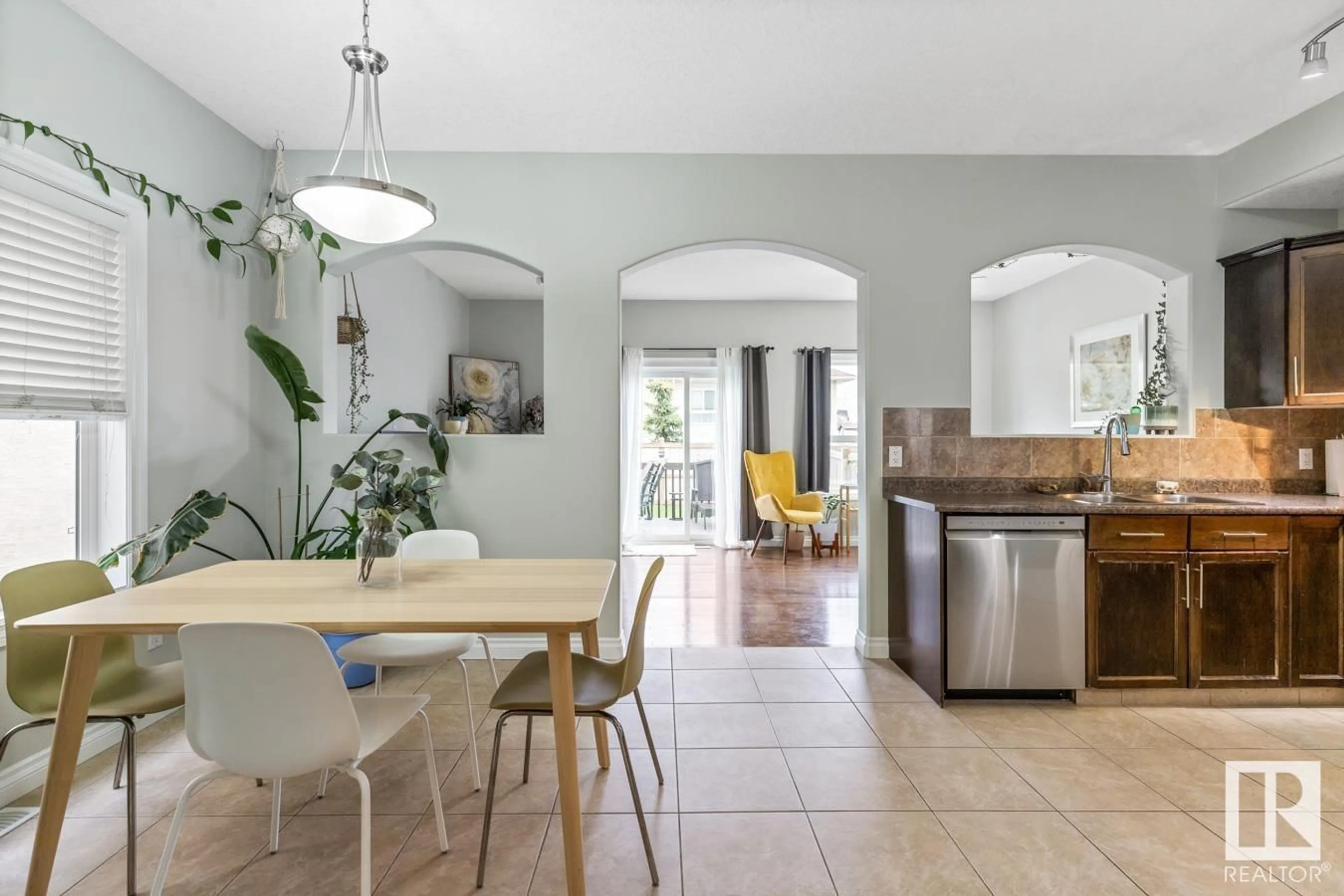 Open concept kitchen, ceramic/tile floor for 16405 53 ST, Edmonton Alberta T5Y0H5