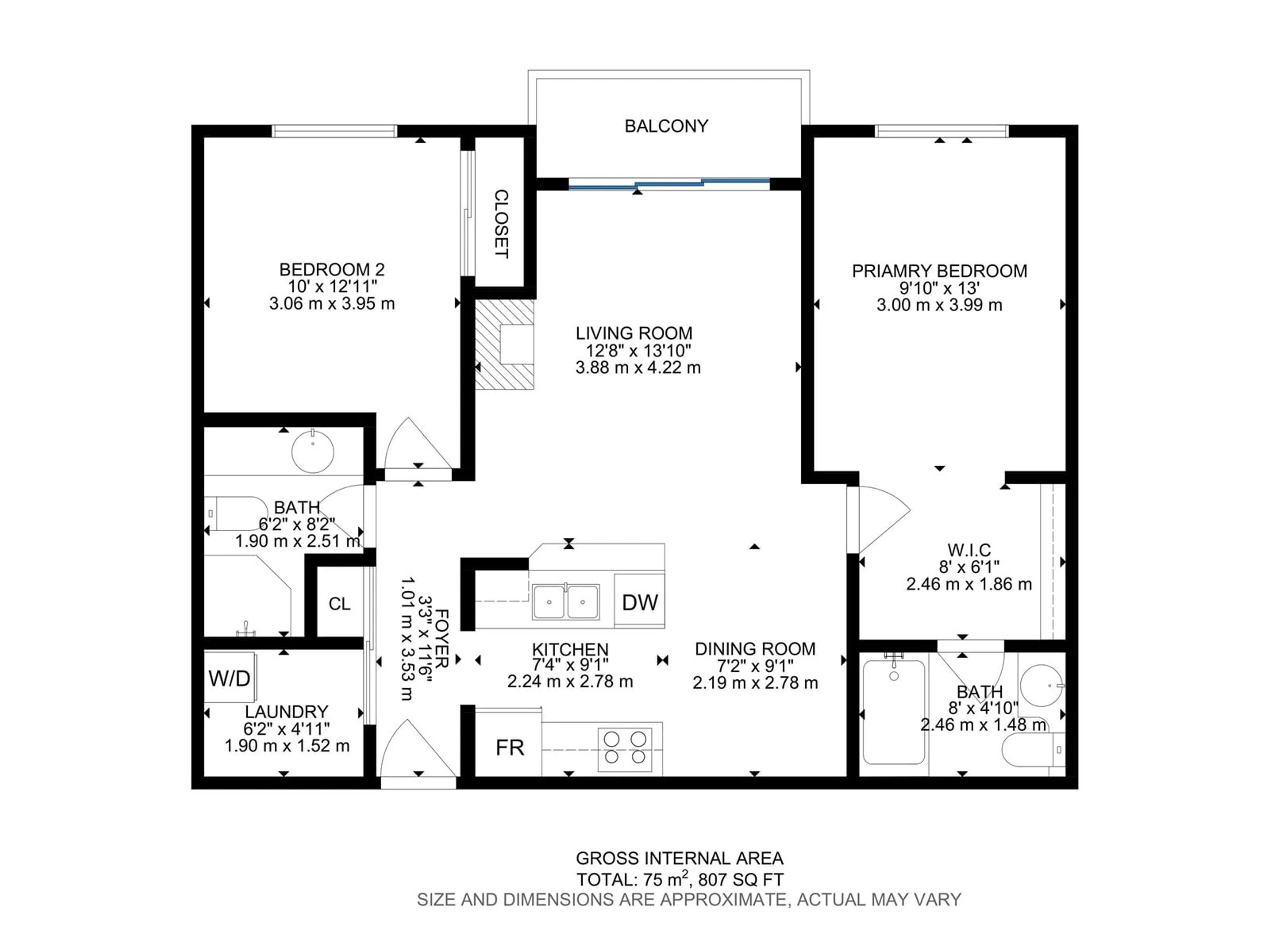 Floor plan for #217 - 17011 67 AV, Edmonton Alberta T5T6Y6