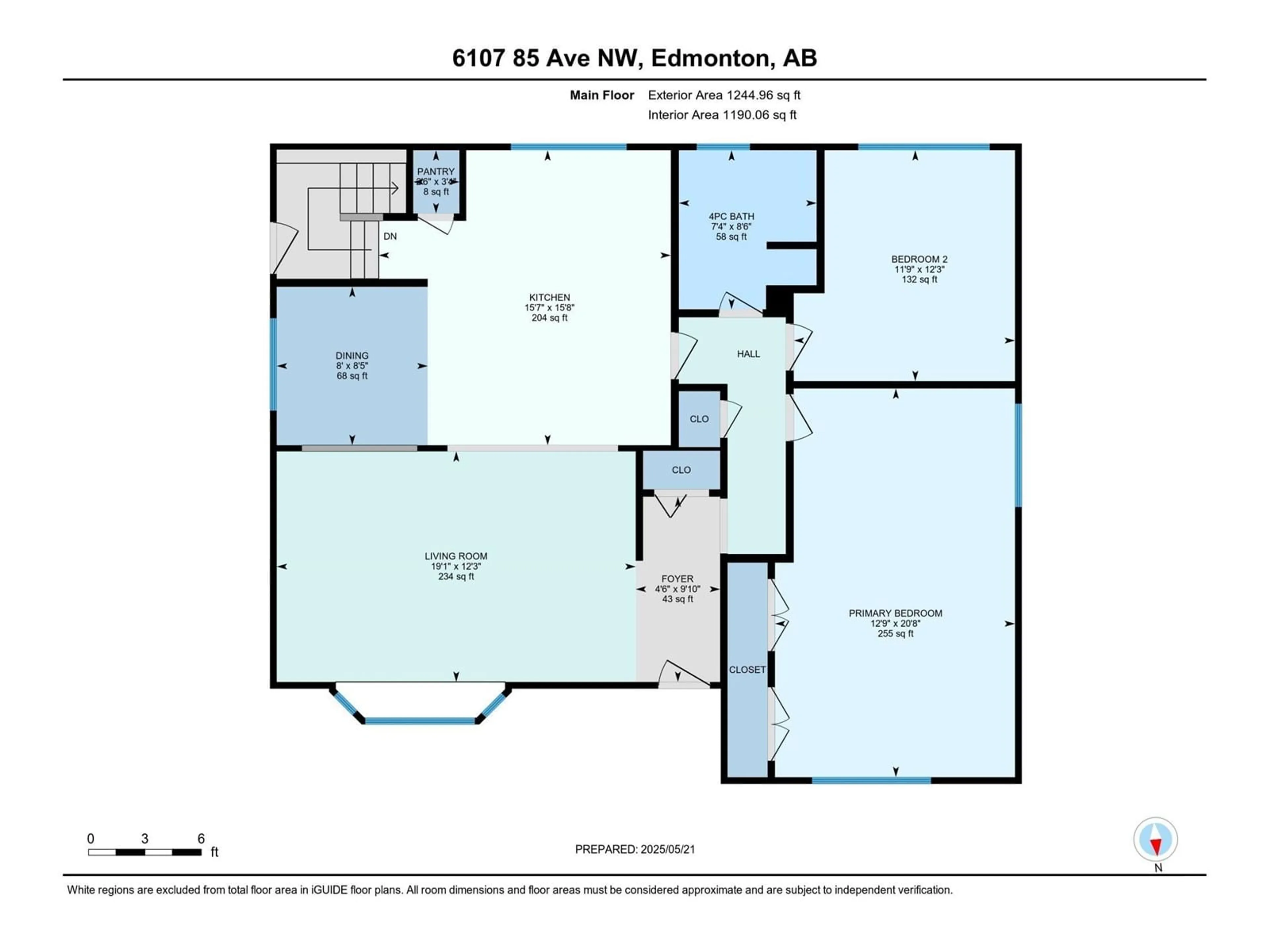 Floor plan for 6107 85 AV, Edmonton Alberta T6B0J4