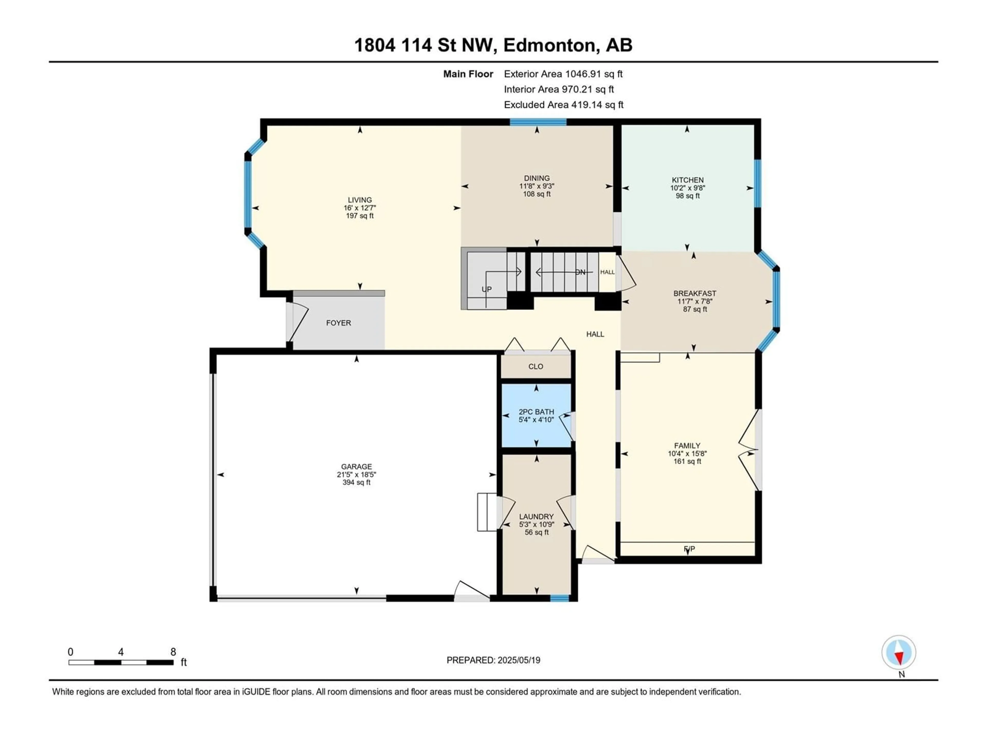 Floor plan for NW - 1804 114 ST, Edmonton Alberta T6J4V1