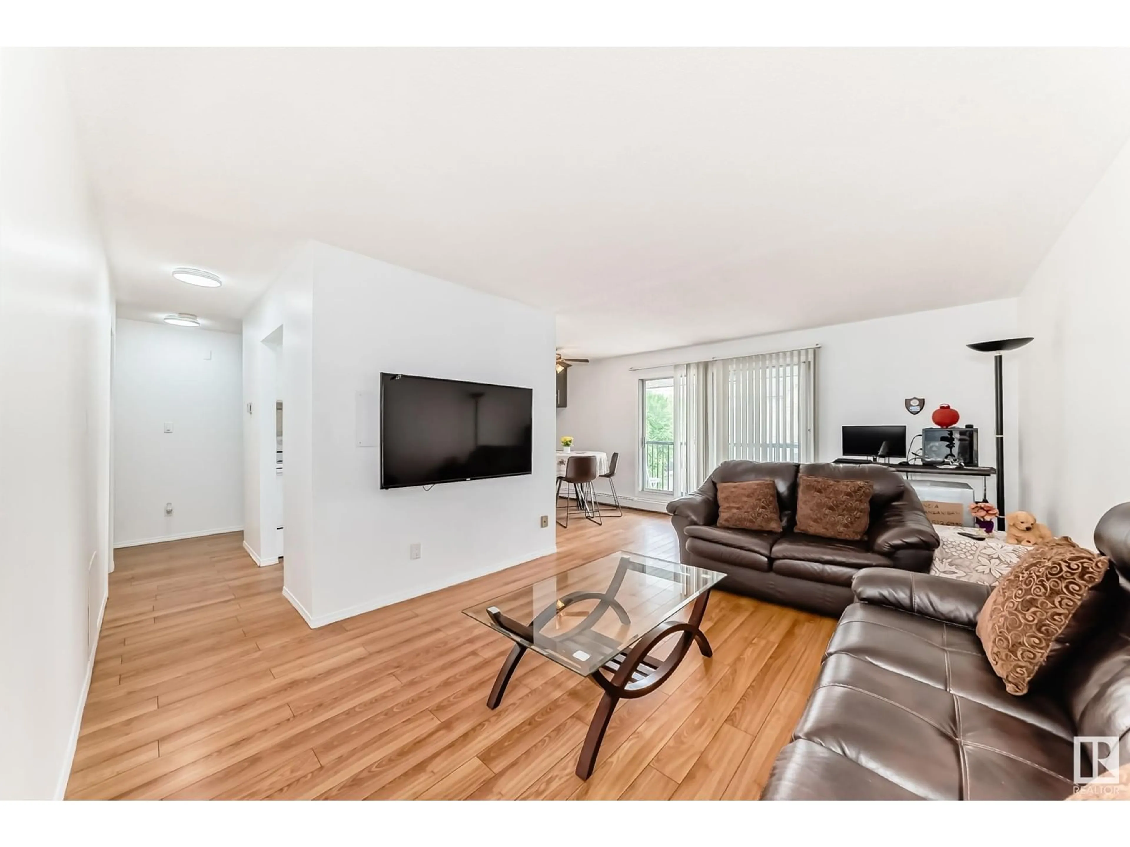 Living room with furniture, wood/laminate floor for #302 - 11919 82 ST, Edmonton Alberta T5B2W4