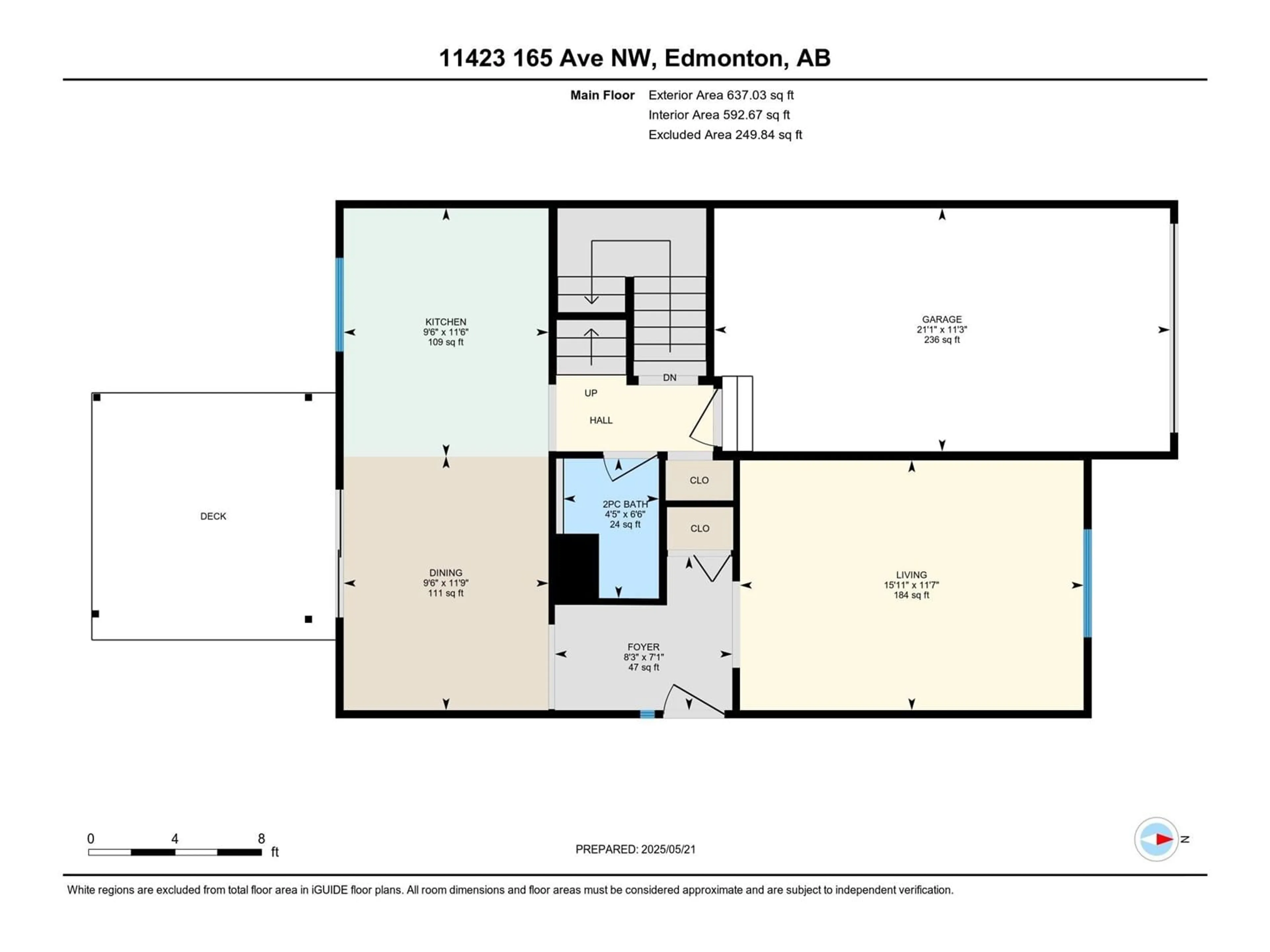 Floor plan for 11423 165 AV, Edmonton Alberta T5X3W5