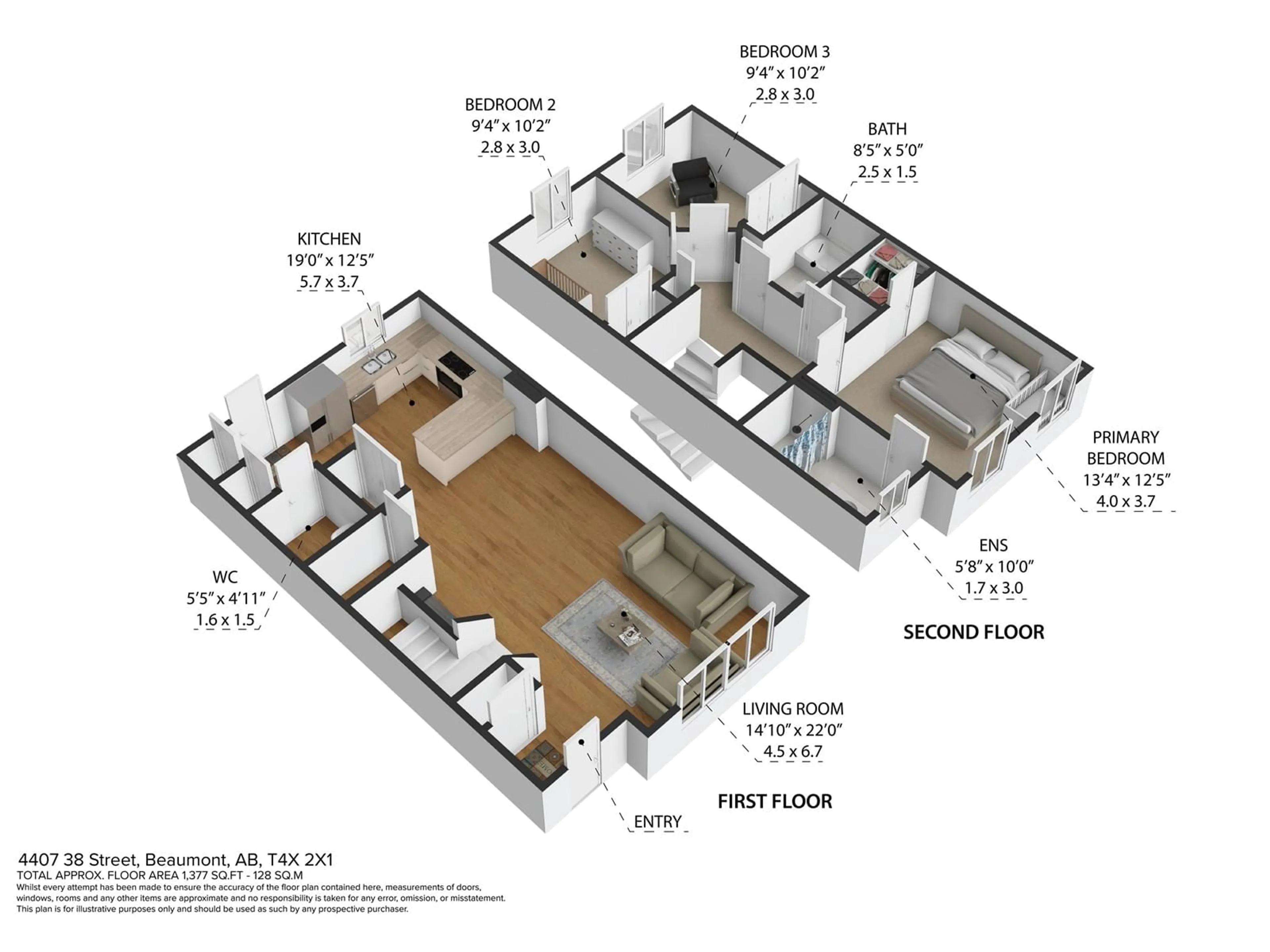 Floor plan for 4407 - 4407 38 ST, Beaumont Alberta T4X2Y3