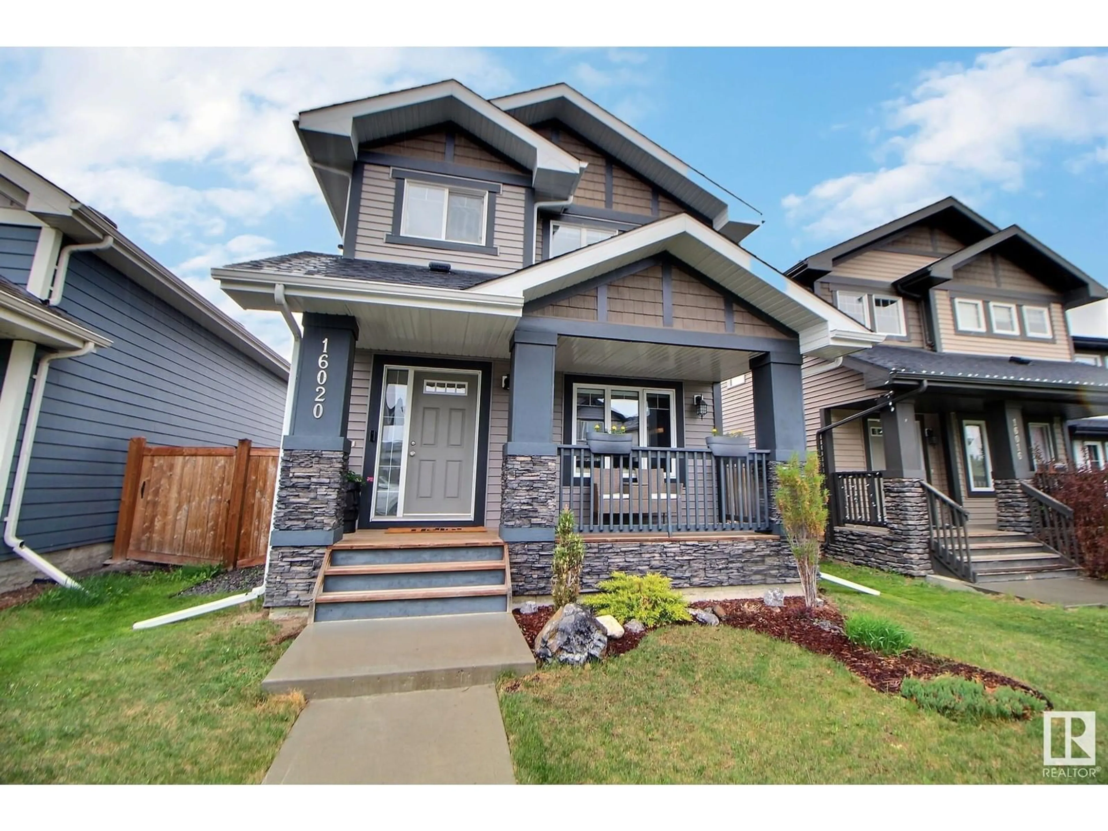 Home with vinyl exterior material, street for 16020 12 AV, Edmonton Alberta T6W2W6