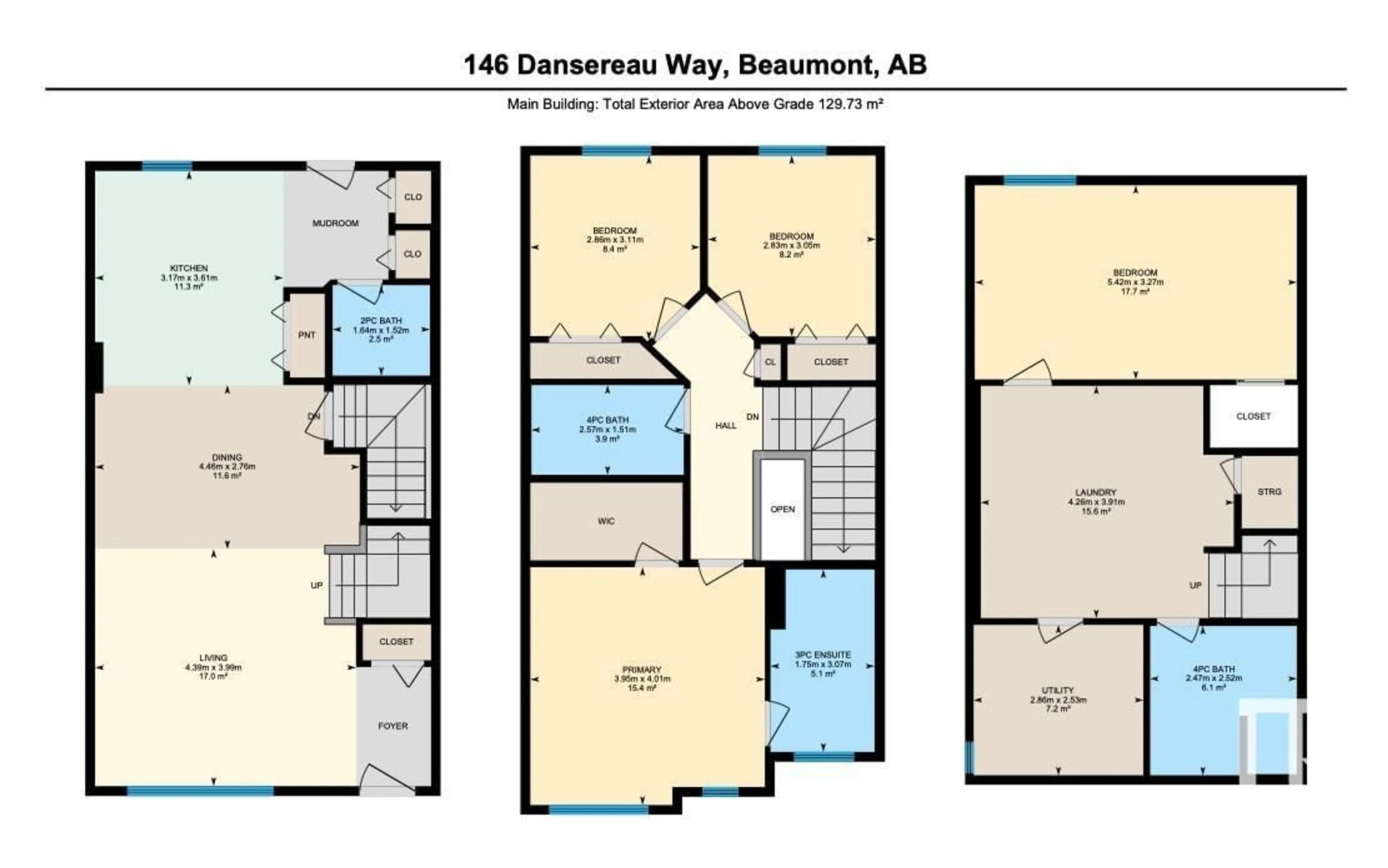 Floor plan for 146 DANSEREAU WY, Beaumont Alberta T4X2Y5