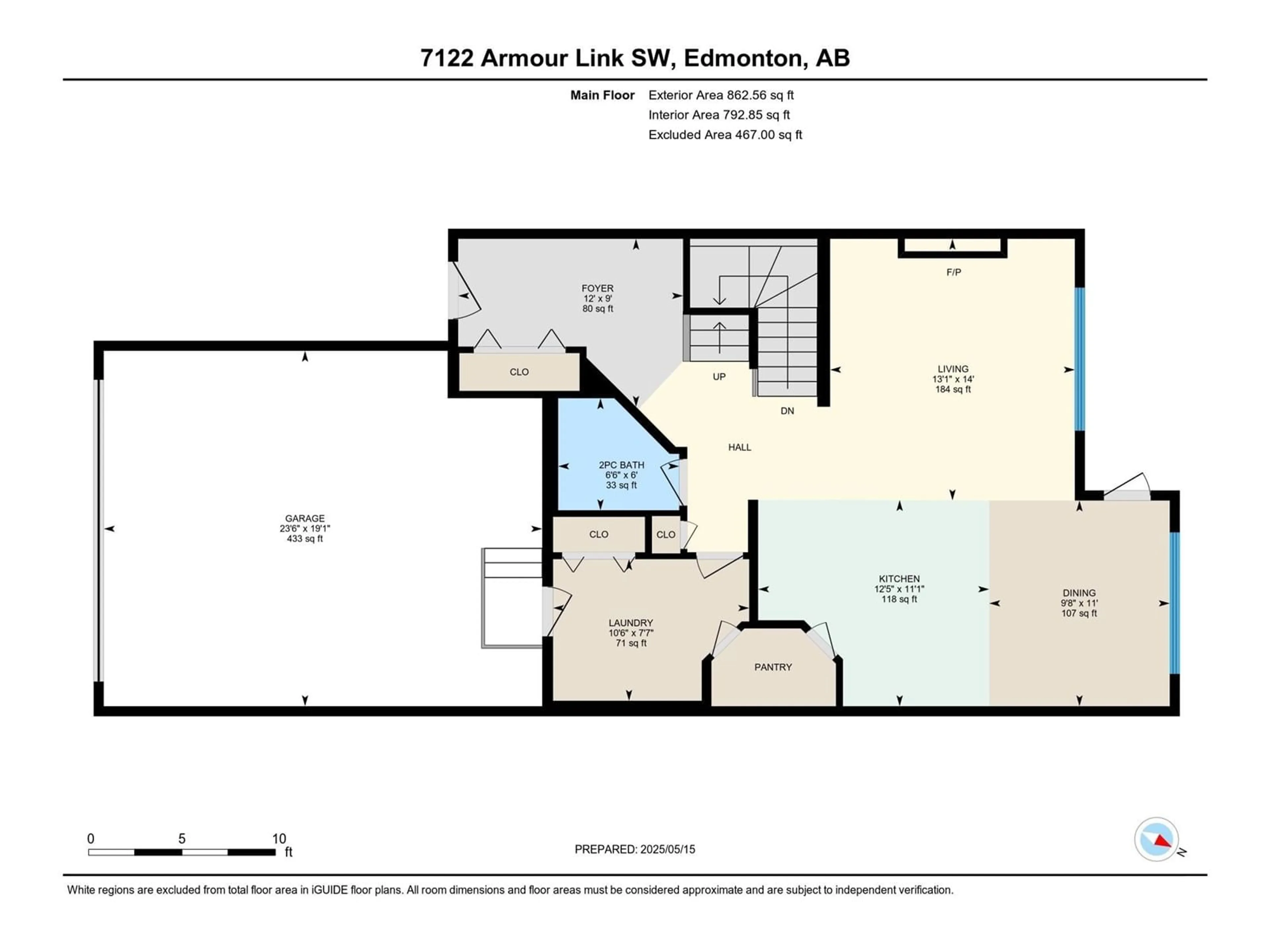 Floor plan for SW SW - 7122 ARMOUR LI, Edmonton Alberta T6W2P1