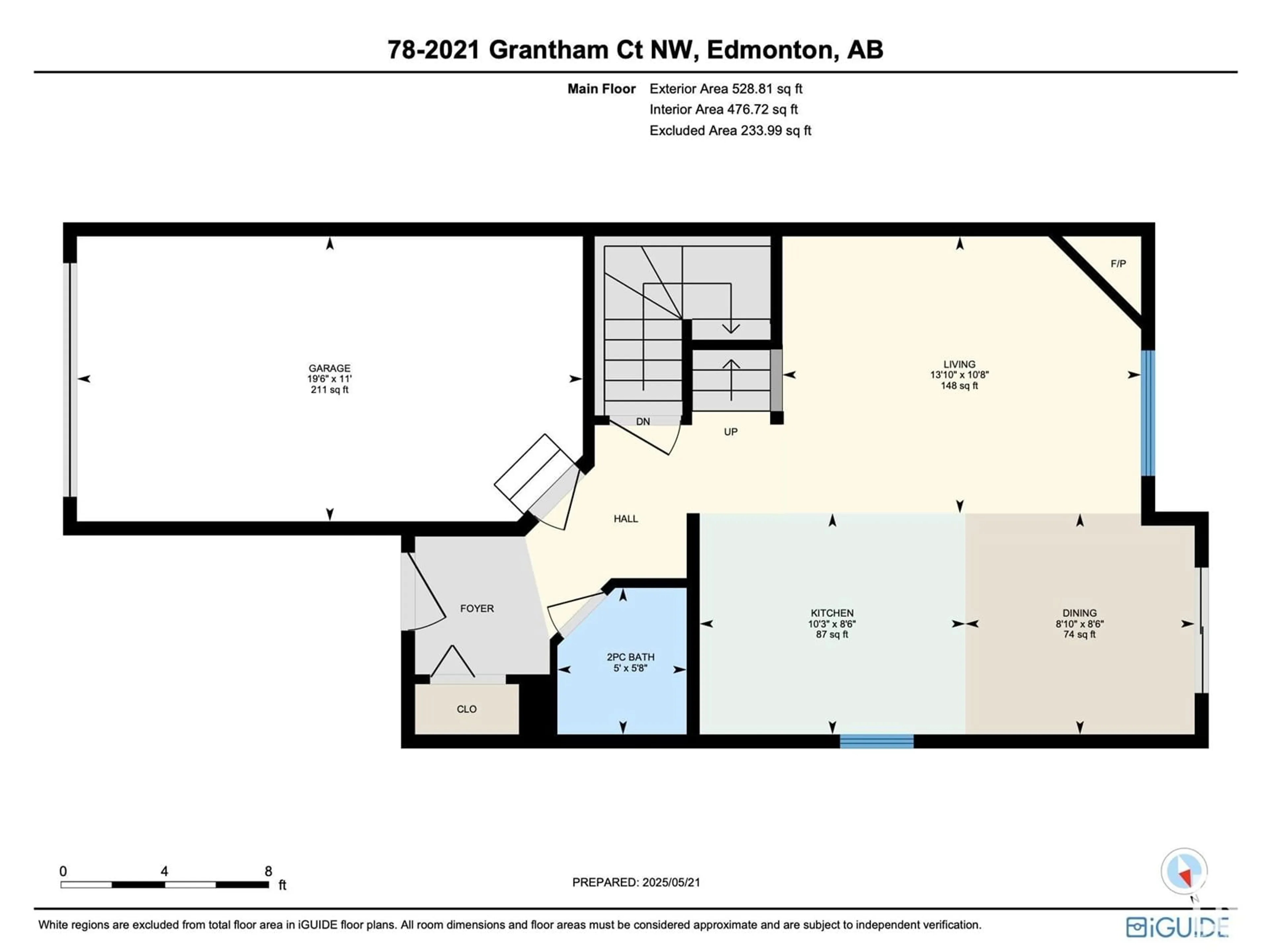 Floor plan for 2021 - 78 GRANTHAM CO, Edmonton Alberta T5T6V7