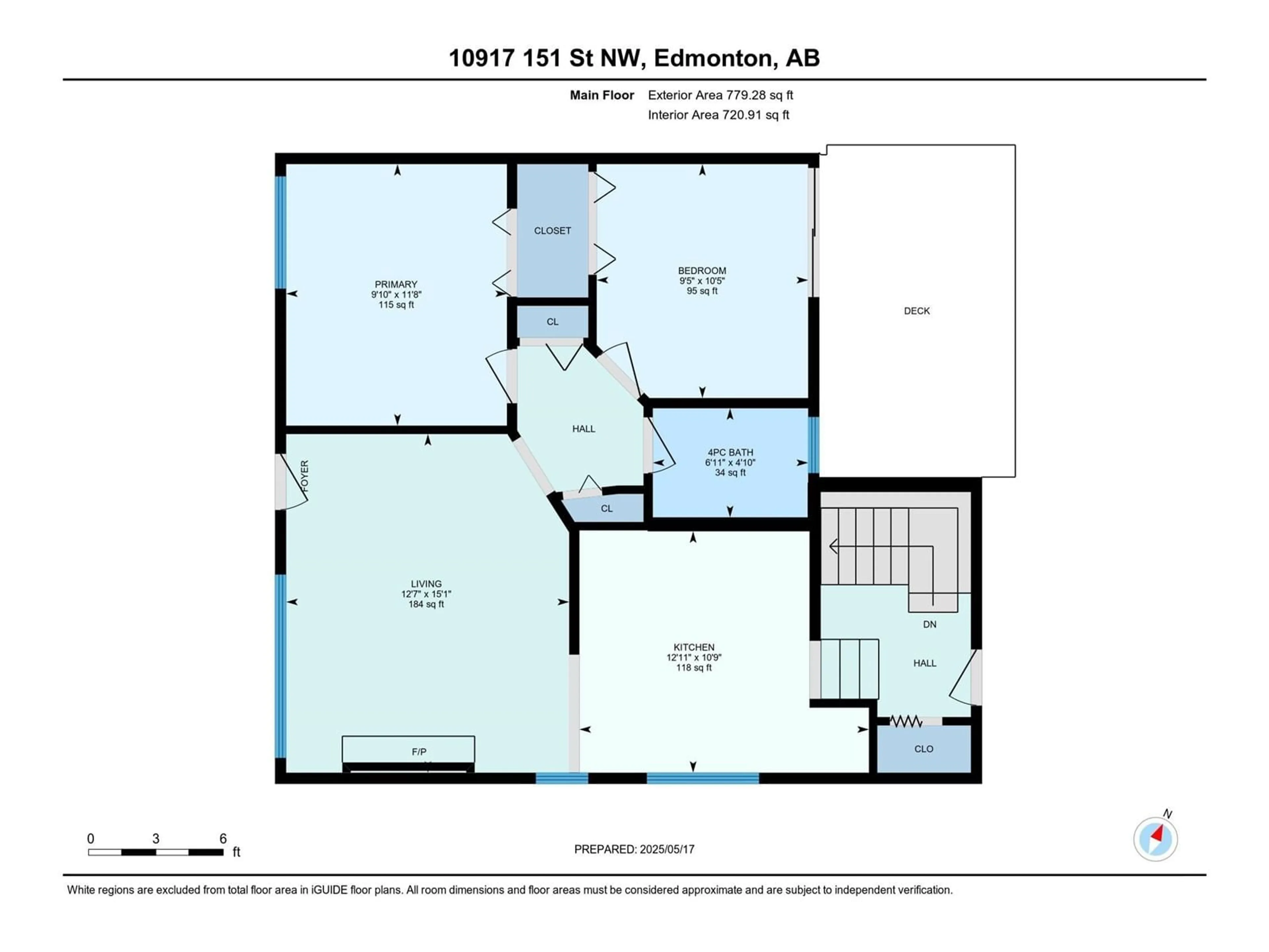 Floor plan for 10917 151 ST, Edmonton Alberta T5P1R8