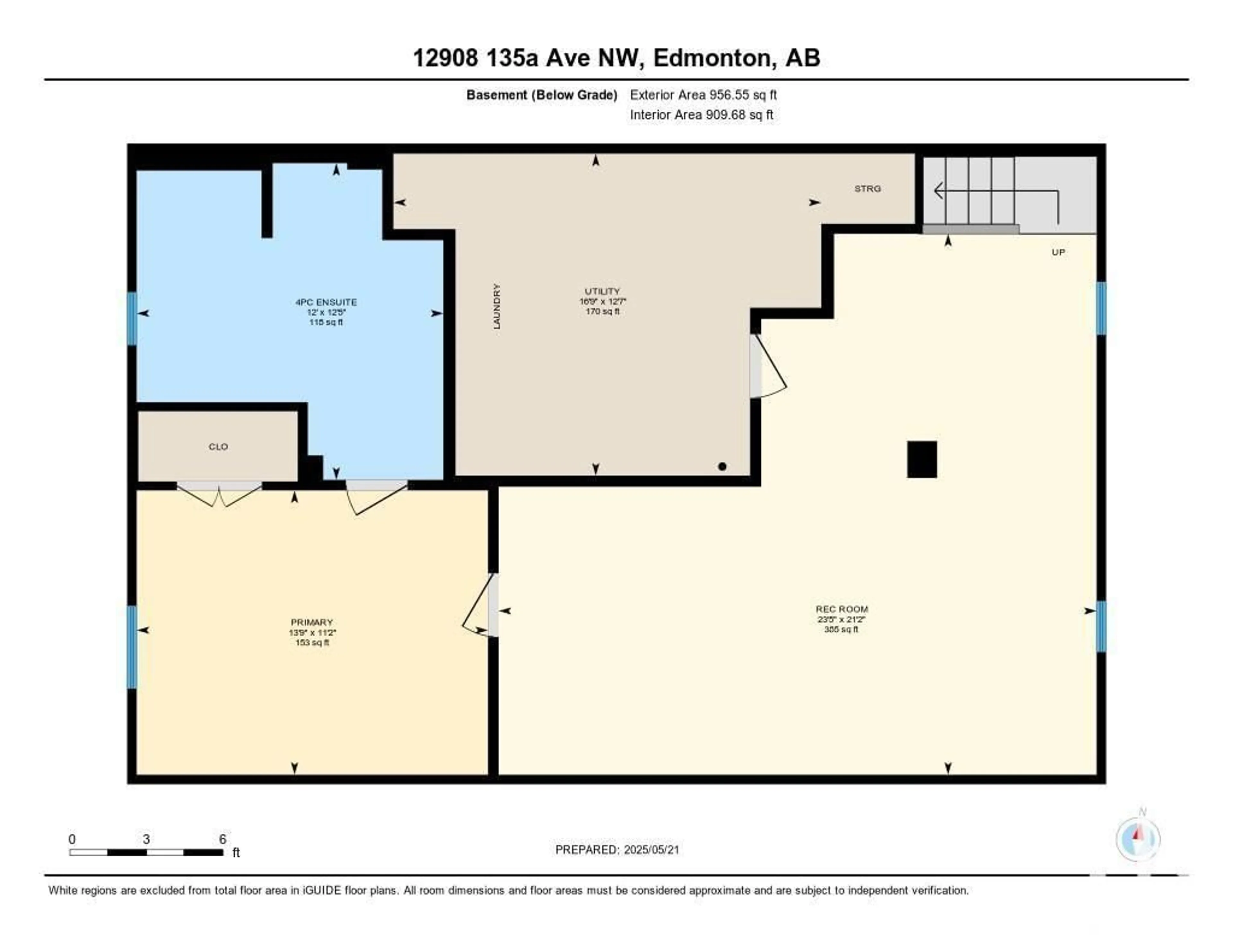 Floor plan for NW - 12908 135A AV, Edmonton Alberta T5L3Z7