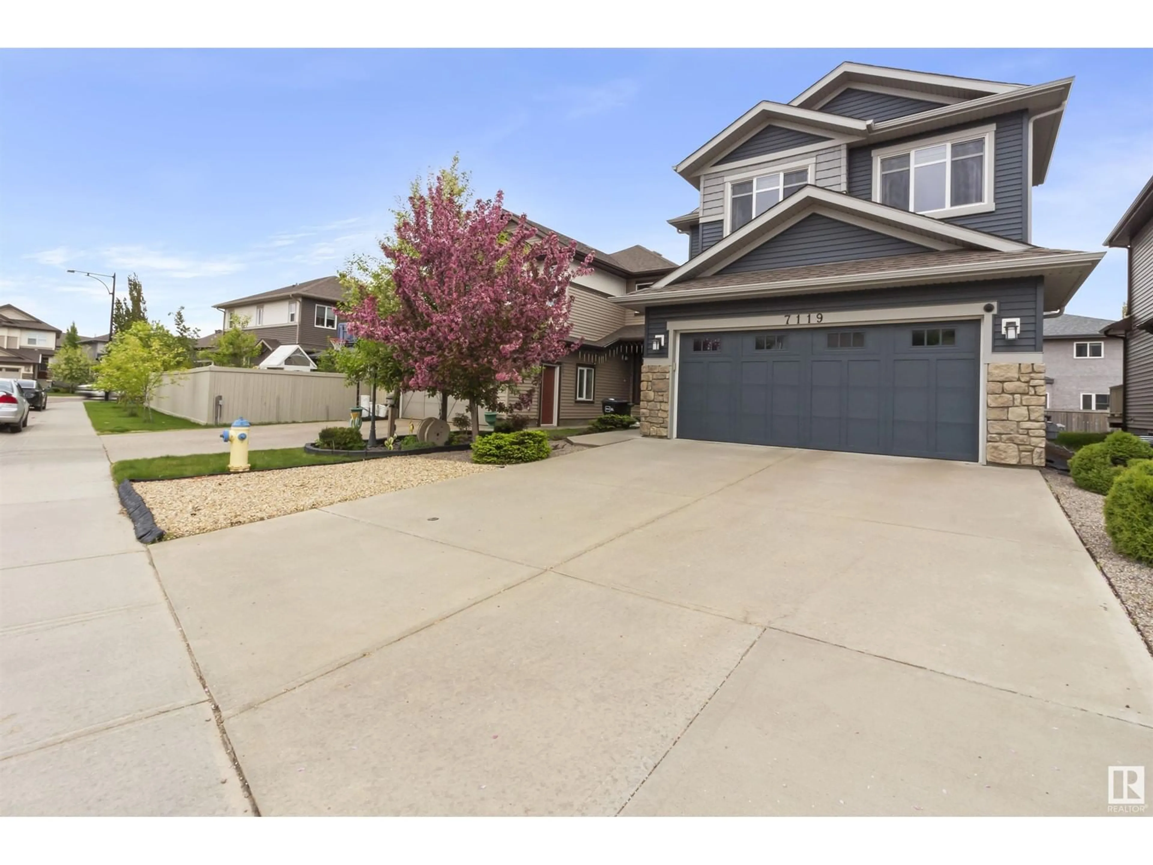 A pic from outside/outdoor area/front of a property/back of a property/a pic from drone, street for 7119 172 AV, Edmonton Alberta T5Z0K7