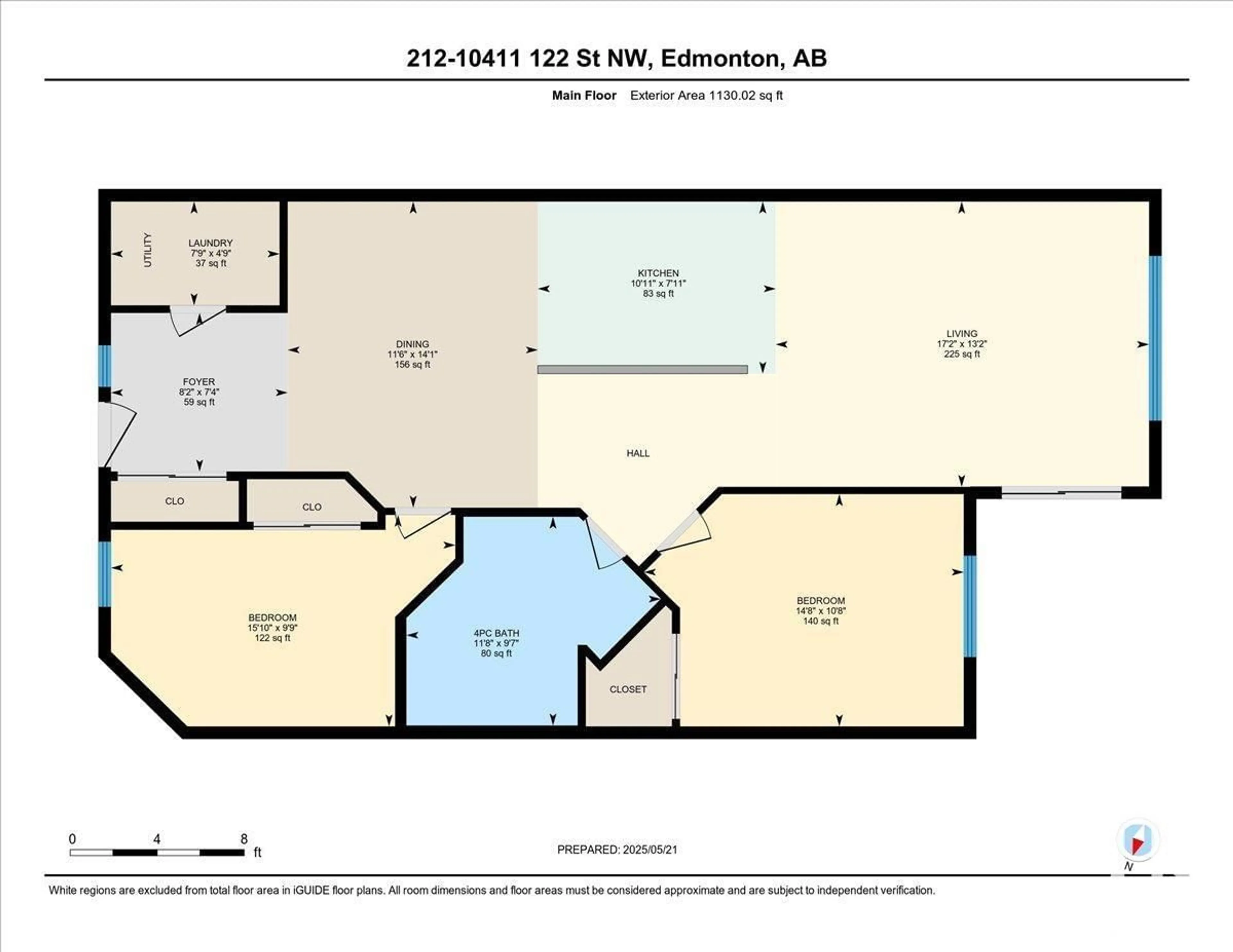 Floor plan for #212 - 10411 122 ST, Edmonton Alberta T5N4C2