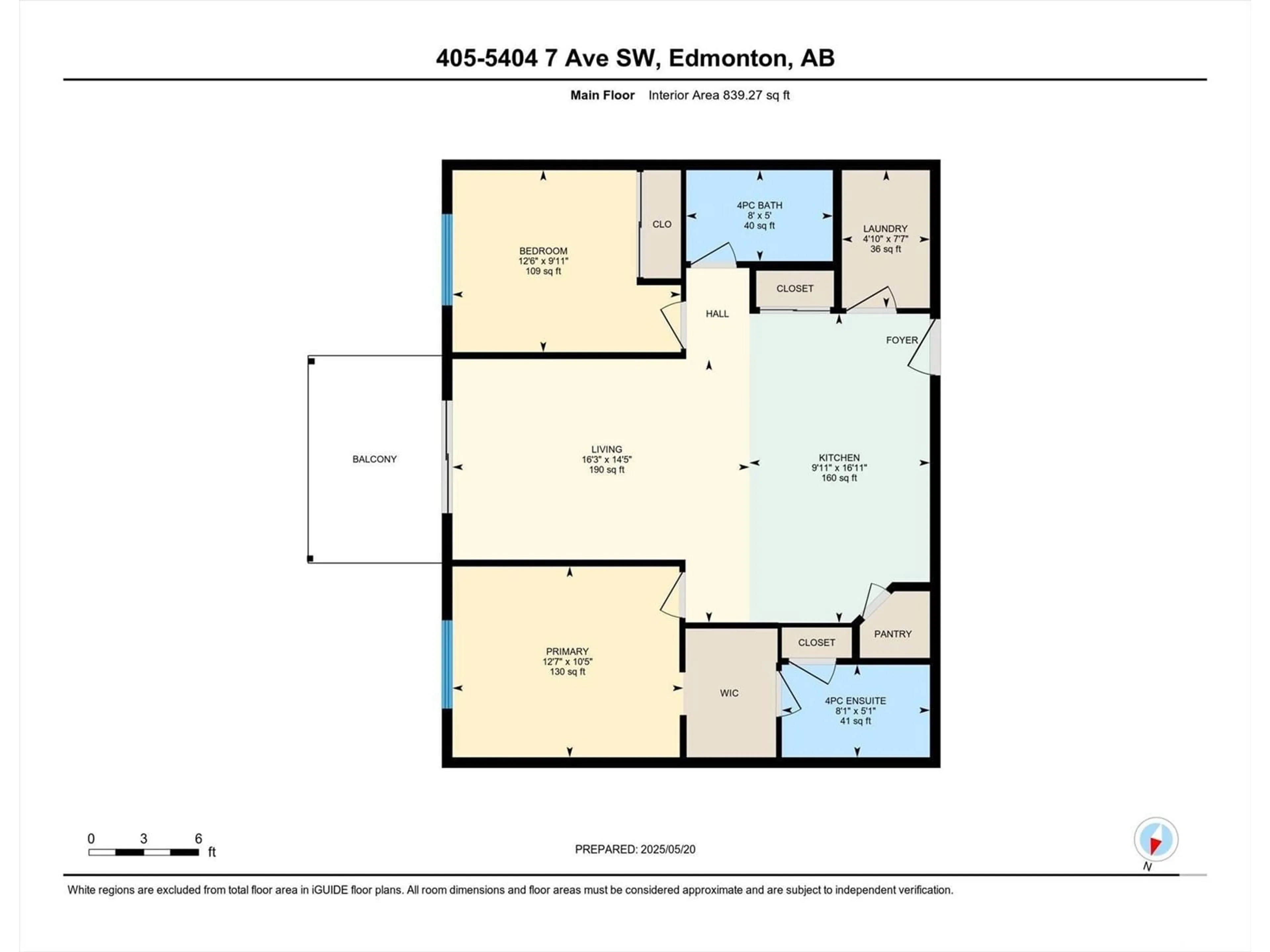 Floor plan for 405 - 5404 7 AV, Edmonton Alberta T6X2K4